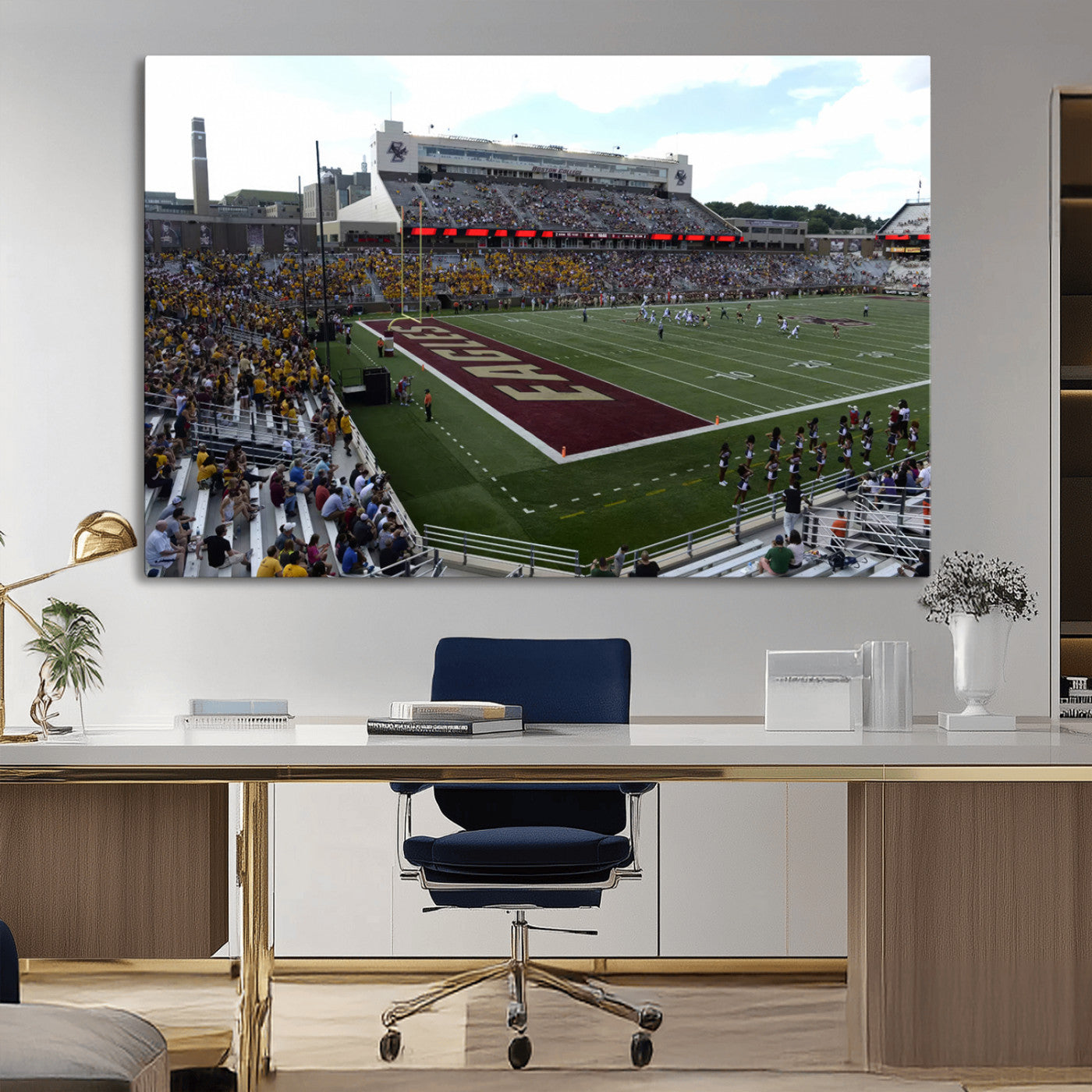 -Boston College Eagles Football Team Print - Boston Alumni Stadium Wall Art Canvas Print