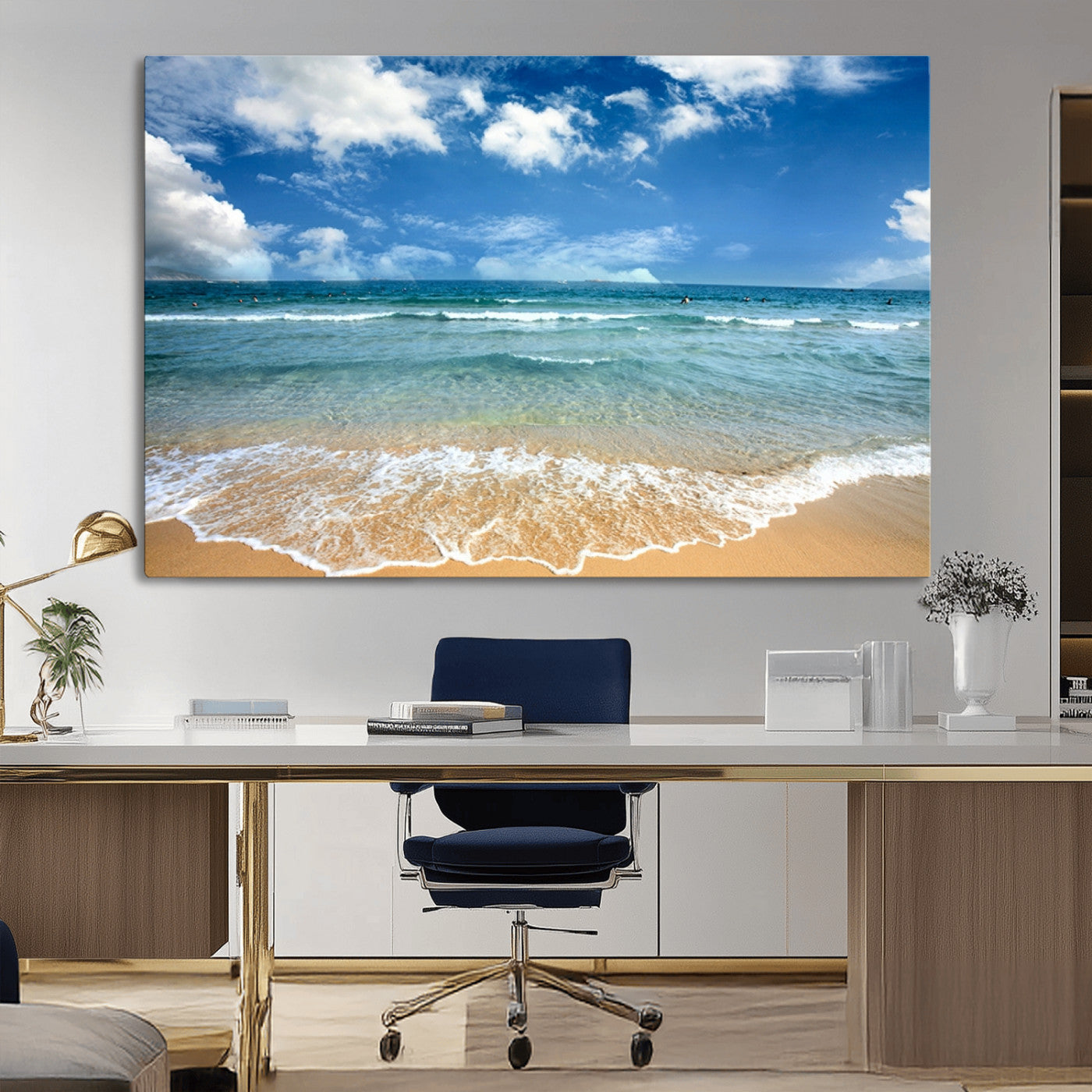 -Sea View From the Beach Canvas Print