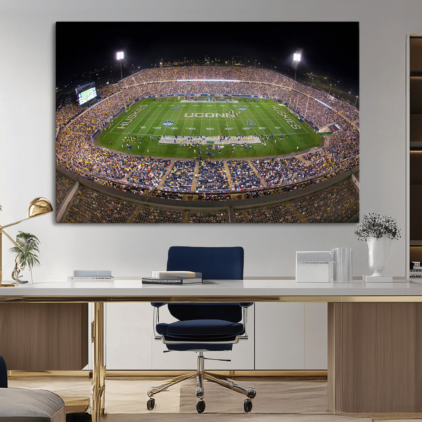 -The University of Connecticut UCONN Huskies Football Team Print - East Hartford Pratt & Whitney