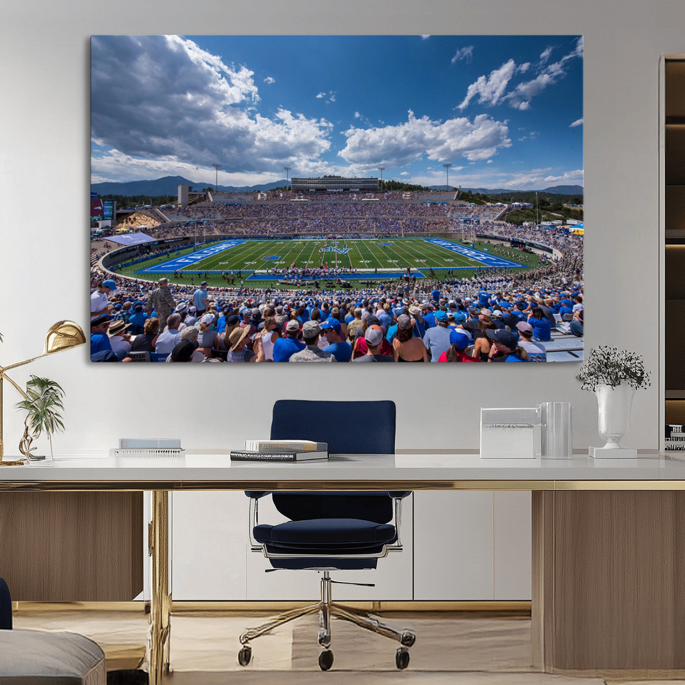 59281-MGV-CV-36X24-Air Force Falcons Football Team Print - Colorado Springs Falcon Stadium Wall Art Canvas Print
