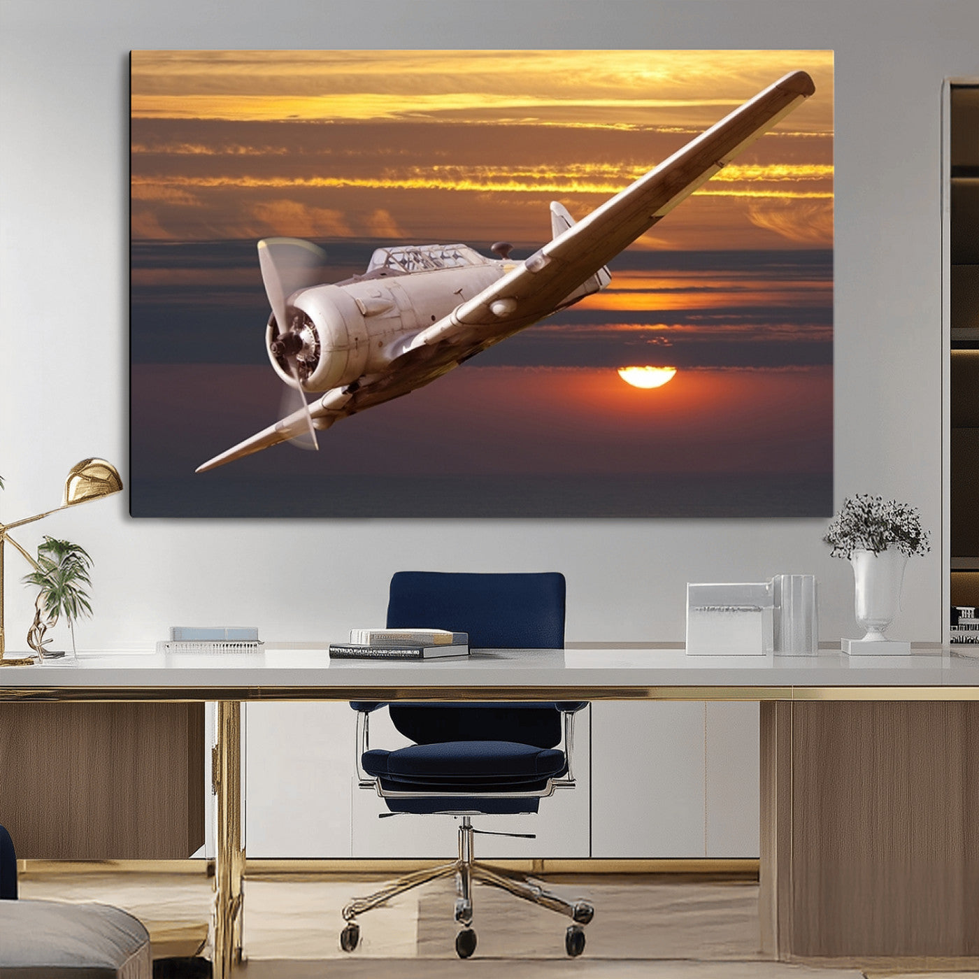 55483-MGV-CV-36X24-Old War Plane Wall Art Canvas Print