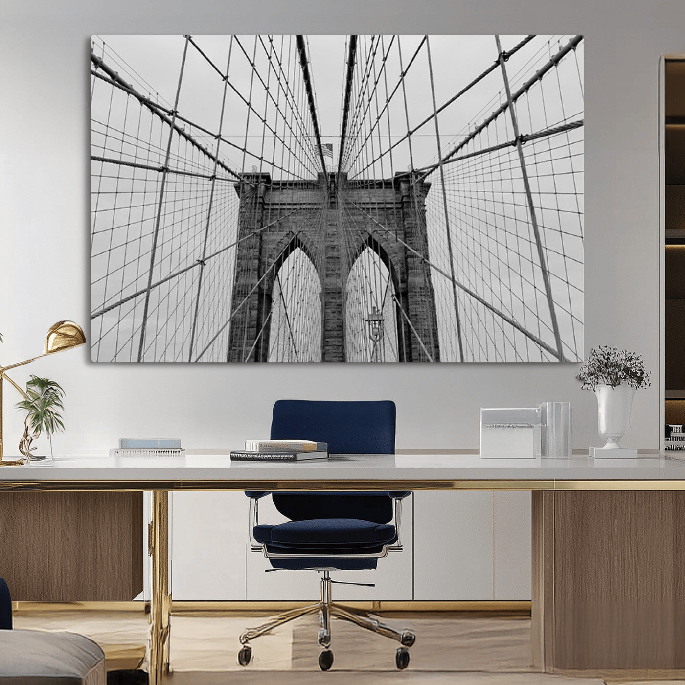 -Large Brooklyn Bridge Wall Art Canvas Print