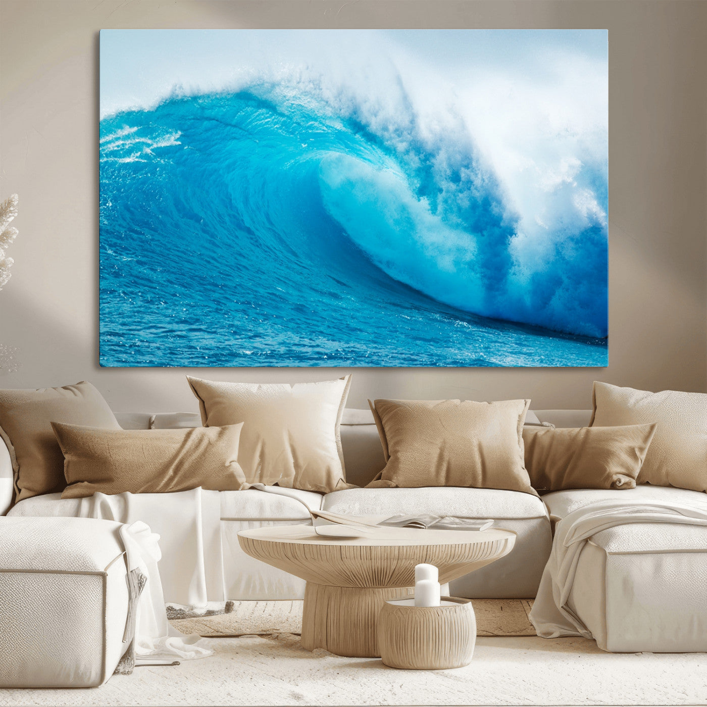 13117-MGV-CV-36X24-Big Ocean Surfing Wave Wall Art Canvas Print
