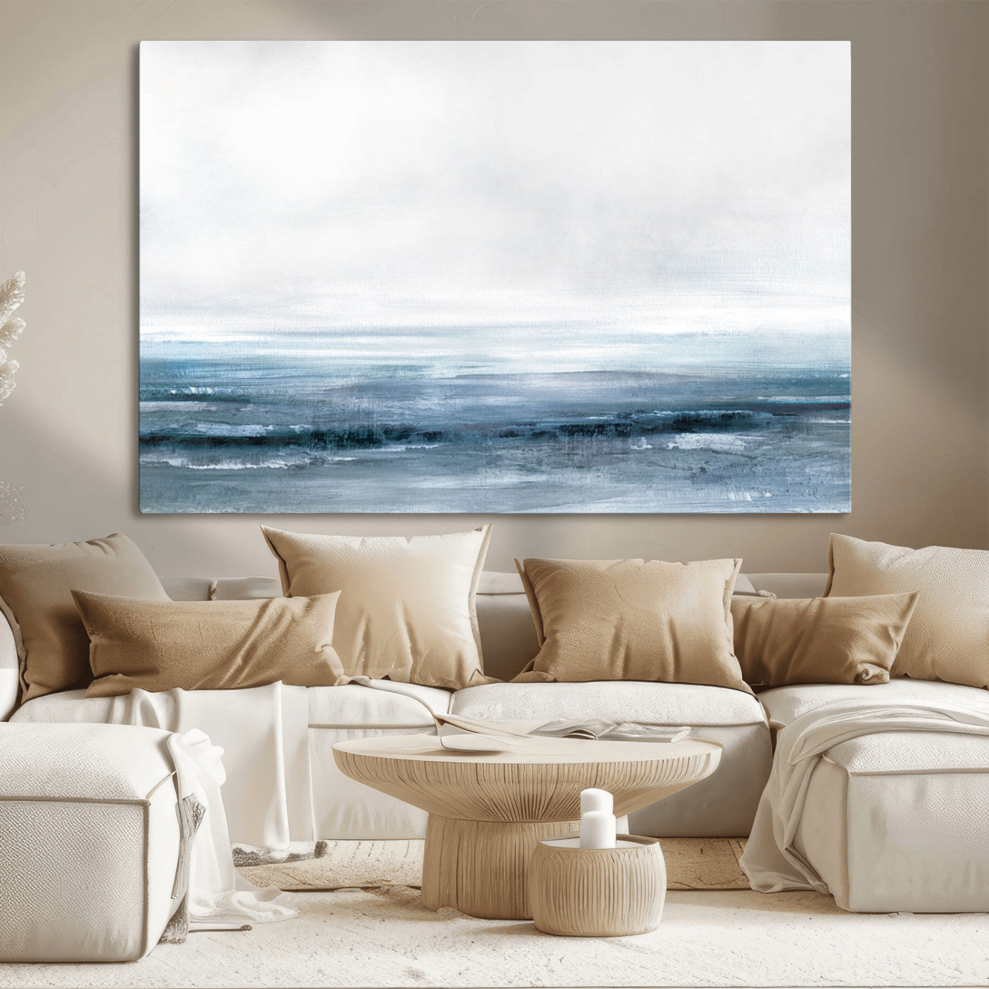 65702-MGV-CV-36X24-Blue Ocean Abstract Artwork Wall Art Canvas Print