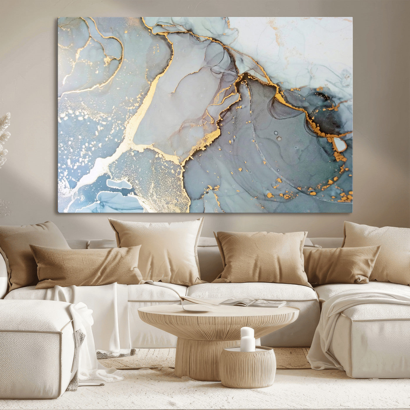 86878-MGV-CV-36X24-Large Abstract Marble Wall Art Canvas Print for Living Room and Farmhouse Decor