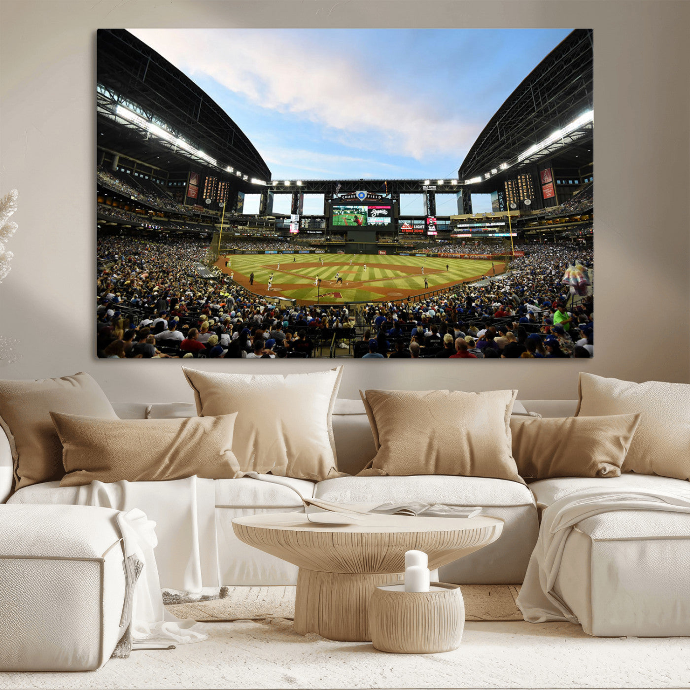 92672-MGV-CV-36X24-Arizona Diamondbacks Team Print - Phoenix Chase Field Stadium Wall Art Canvas Print