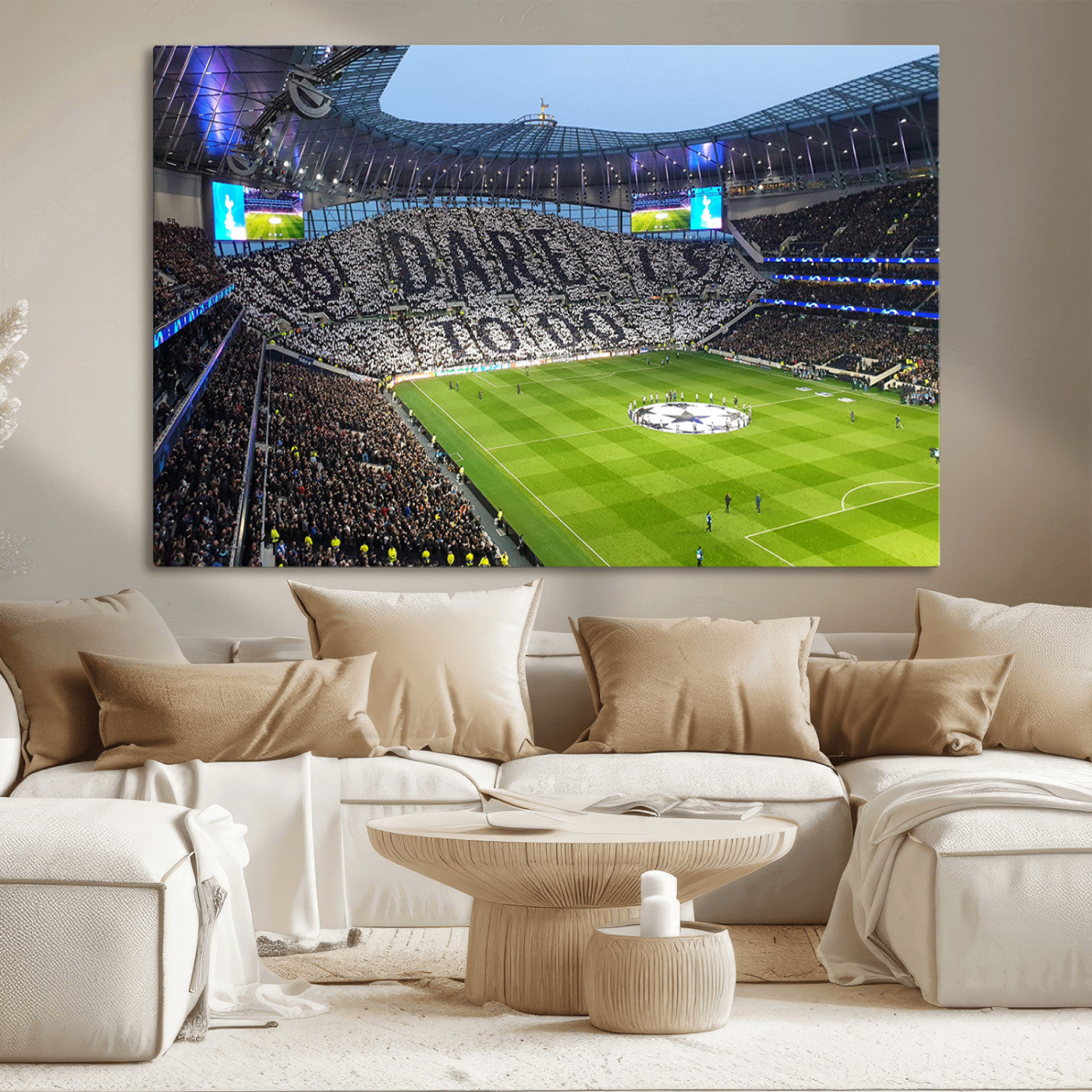 38765-MGV-CV-36X24-Tottenham Hotspur Stadium Canvas Print, Match Day Triple Canvas Wall Art - Premier League Football
