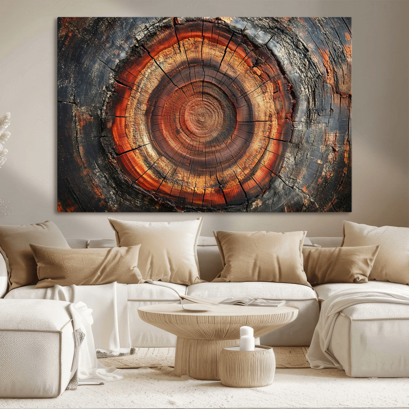82212-MGV-CV-36X24-Wood Grain Canvas Wall Art - Framed Abstract Tree Ring Framed Wall Art, Wood Grain Canvas Wall