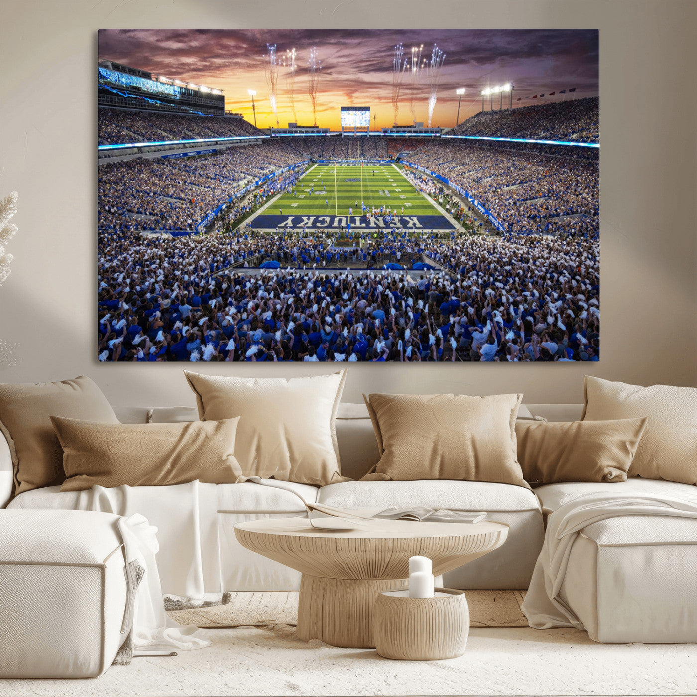 78524-MGV-CV-36X24-Kroger Field Wall Art Print - Kentucky Stadium Wall Art Print - Sunset Football Stadium Wall Decor -