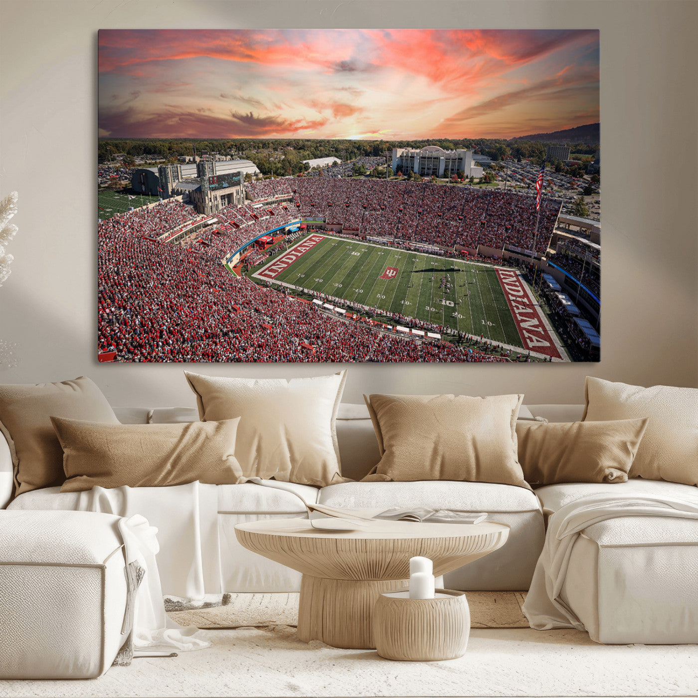 51135-MGV-CV-36X24-Indiana Memorial Stadium Wall Art Canvas Print, Framed Studium Canvas Art, Indiana Memorial Stadium