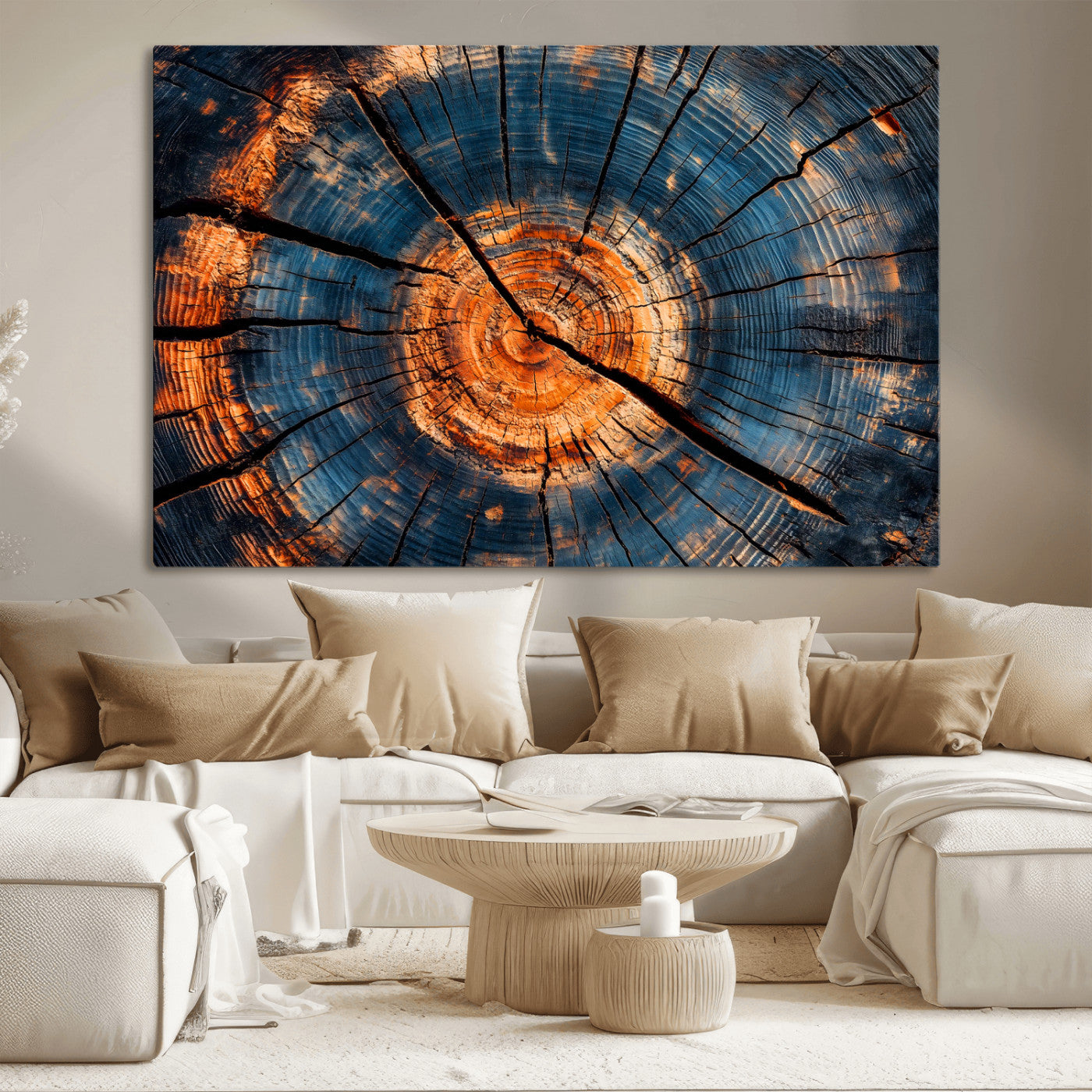 81894502-MGV-CV-36X24-Burnt Wood Wall Art Canvas Print – Framed Aged Timber Rustic Tree Artwork Perfect for Home, Office, Living Room