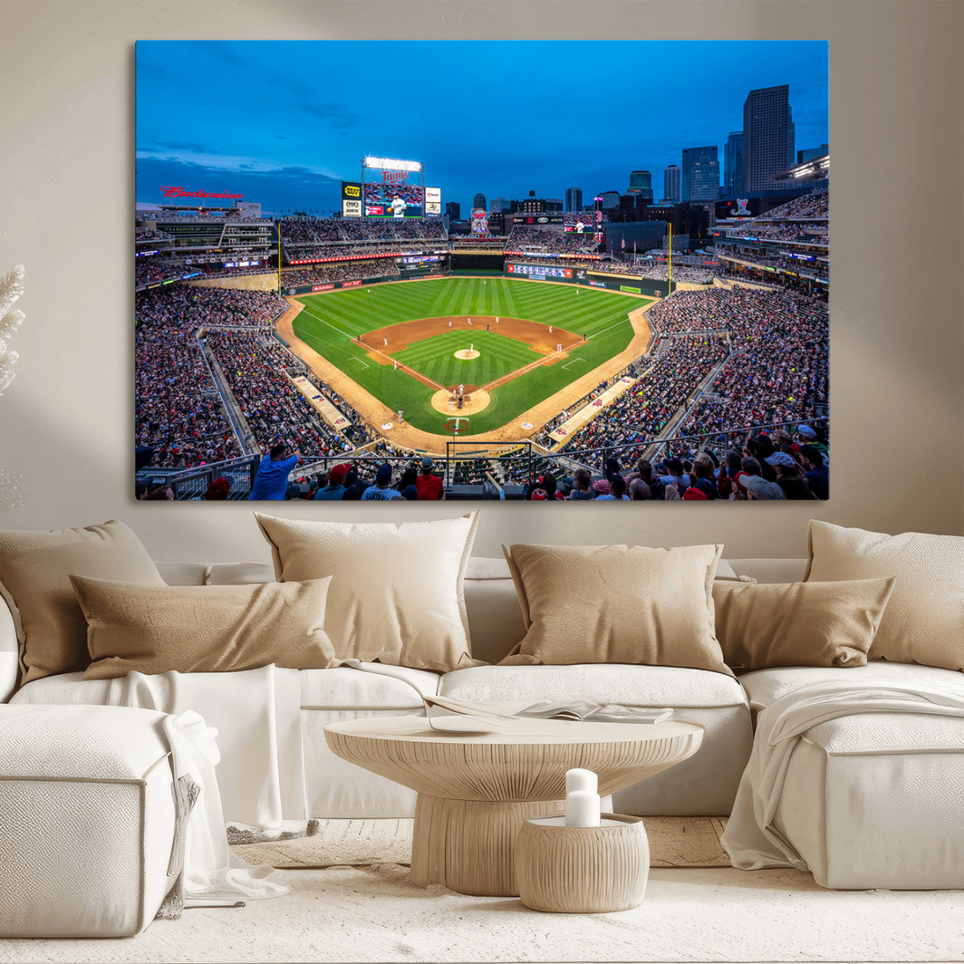 -Target Field Stadium Wall Art Canvas Print – Minnesota Twins Baseball Team Iconic Ballpark Scene for home, office