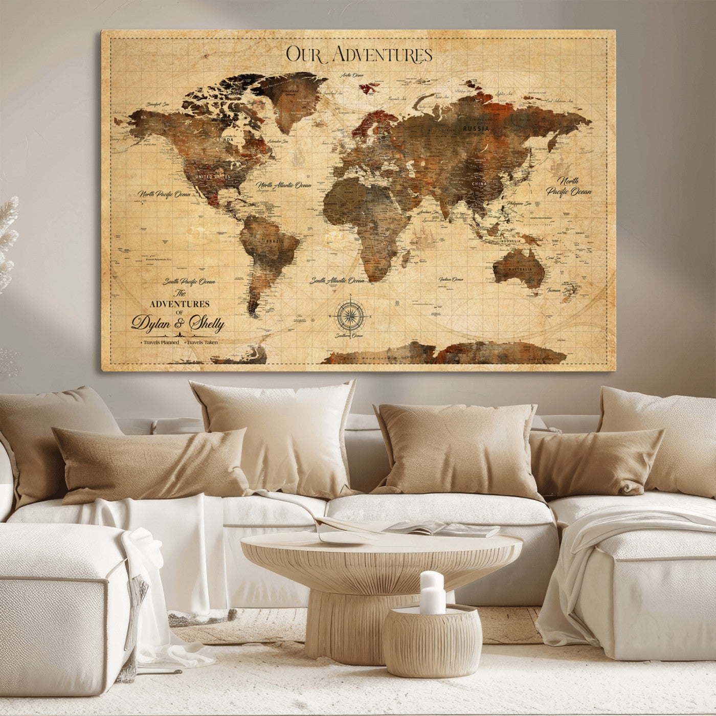 -Pastel Ocean Wall Art Canvas Print, Framed Soft Sunset Art Picture Print, Calm Sea Perfect