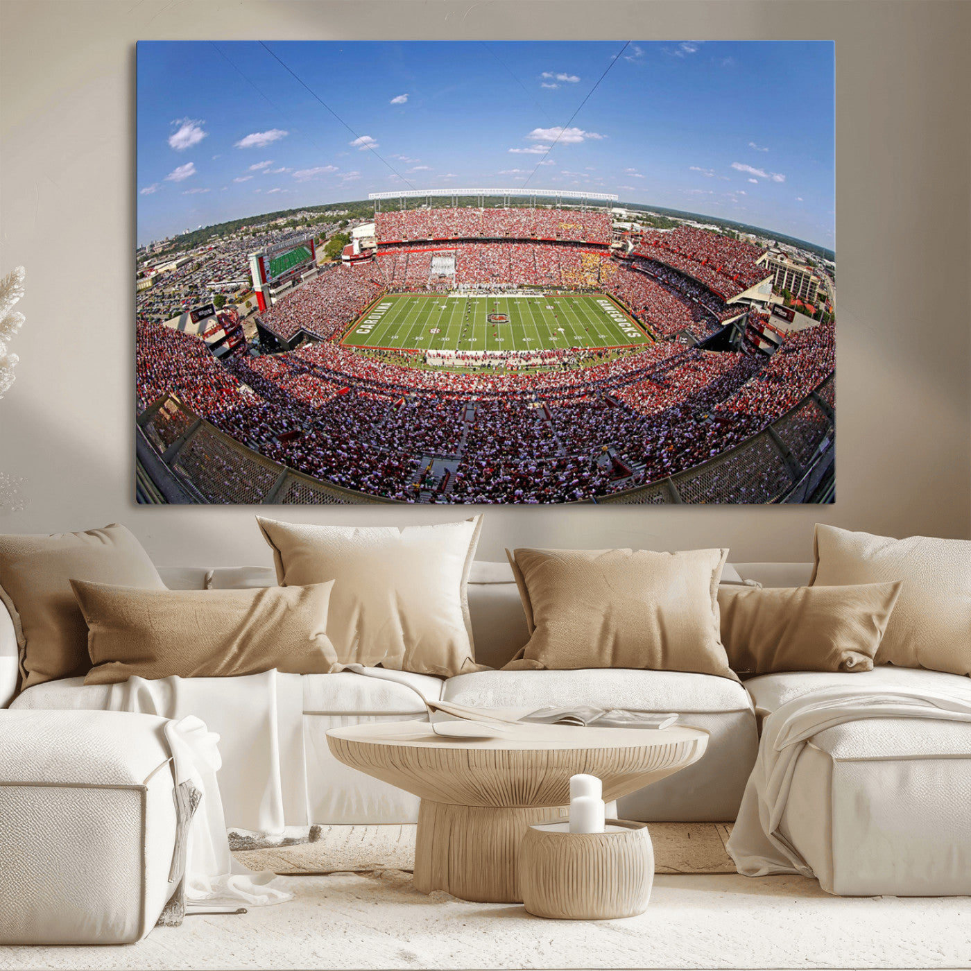 29492070-MGV-CV-36X24 - William Brice Stadium Wall Art Canvas Print – Stadium Crowd Sports Field Outdoor Event Football Game Artwork for Home Office
