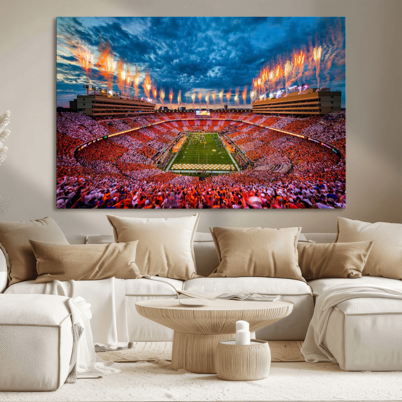 94266219-MGV-CV-36X24-Tennessee Neyland Stadium Wall Art, Sports Arena Canvas Print, Panoramic Stadium Artwork for Home, Office
