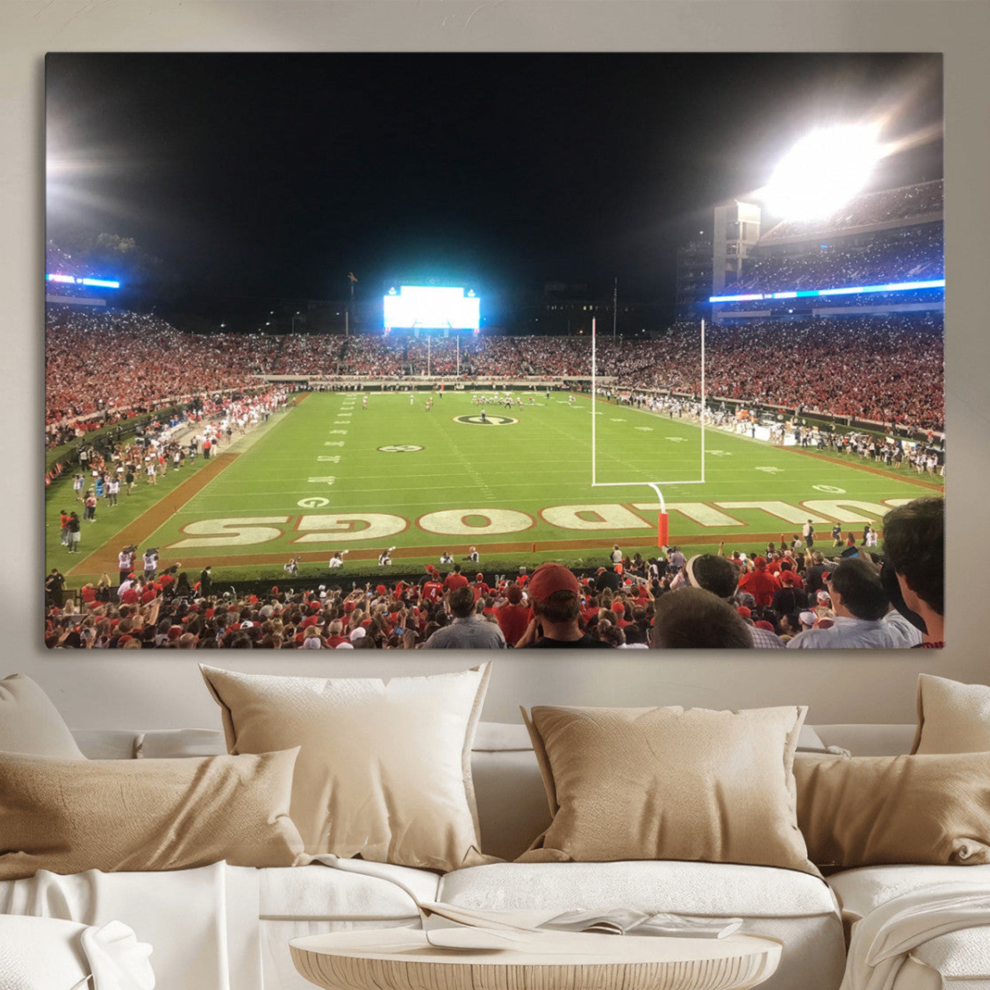 16230786-MGV-CV-36X24-Dooley Stadium Wall Art, Sports Arena Panoramic Canvas Print, Modern Stadium Landscape Artwork for Home, Office
