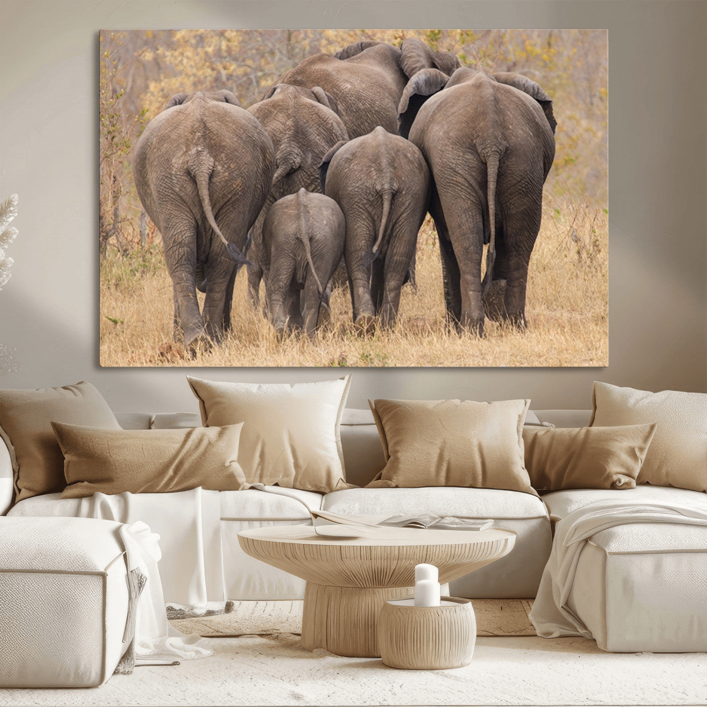 49700-MGV-CV-36X24-Wild Elephant Wall Art Canvas Print