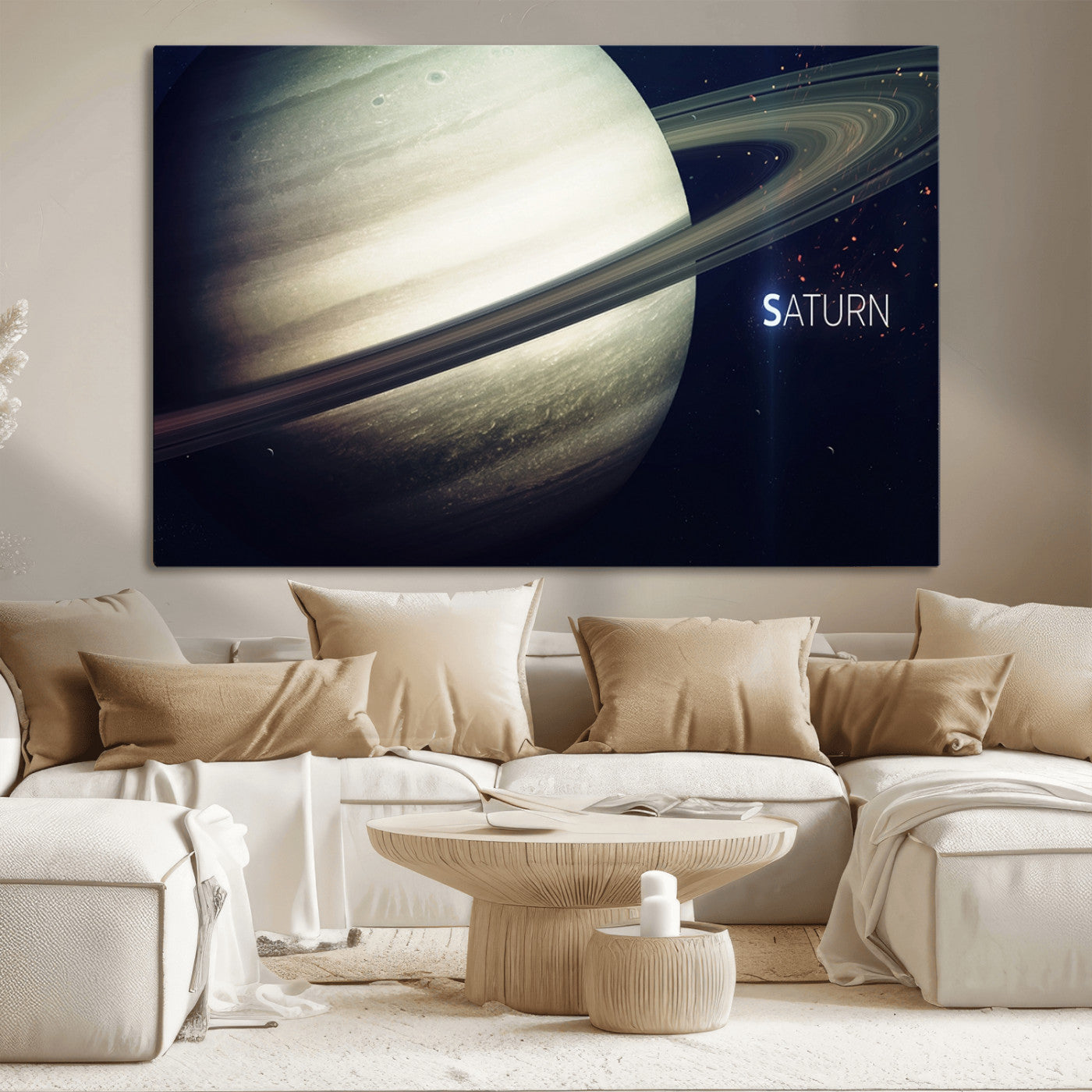 -Framed Saturn Wall Art Canvas Print