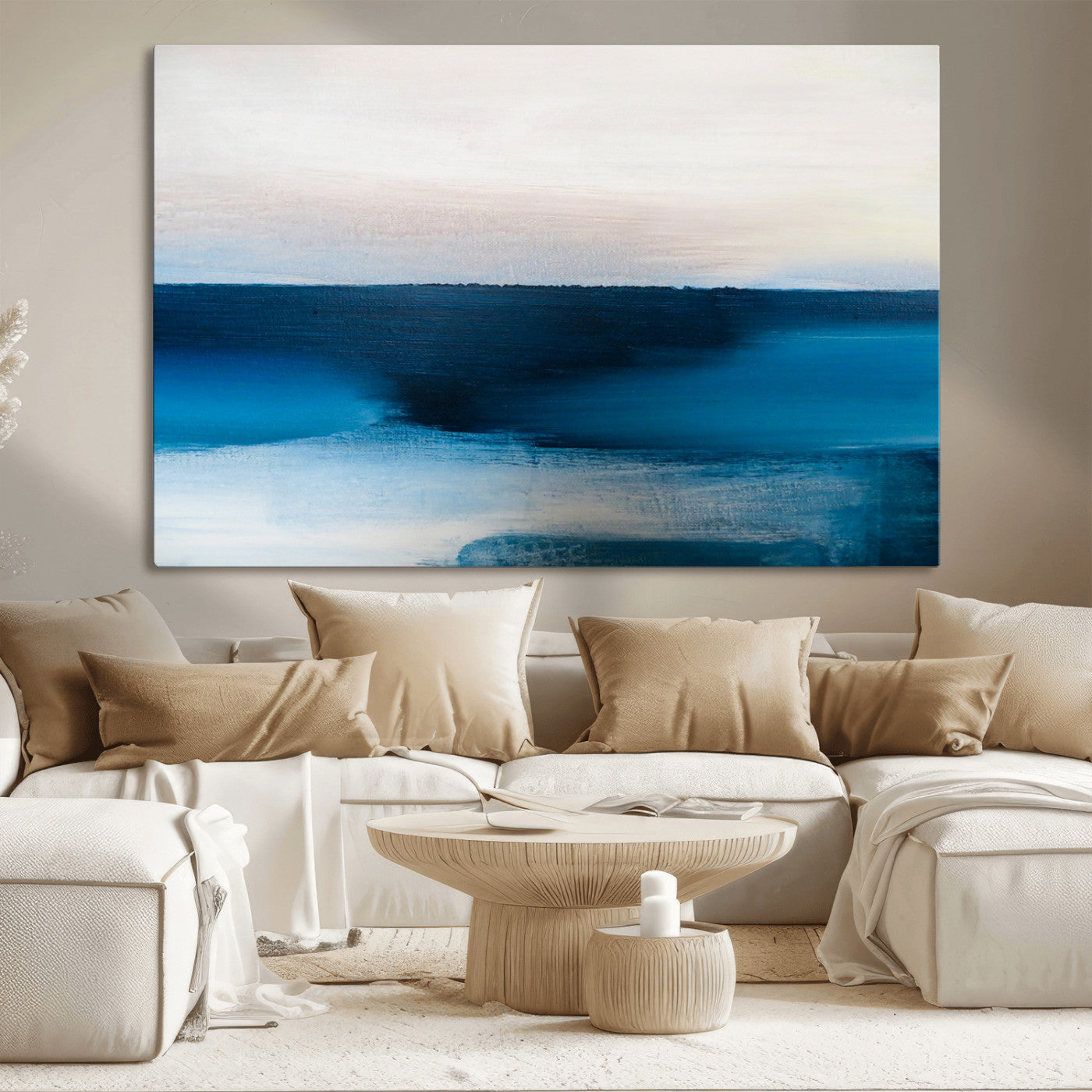 72452-MGV-CV-36X24-Dark Blue Abstract Wall Art Canvas Print