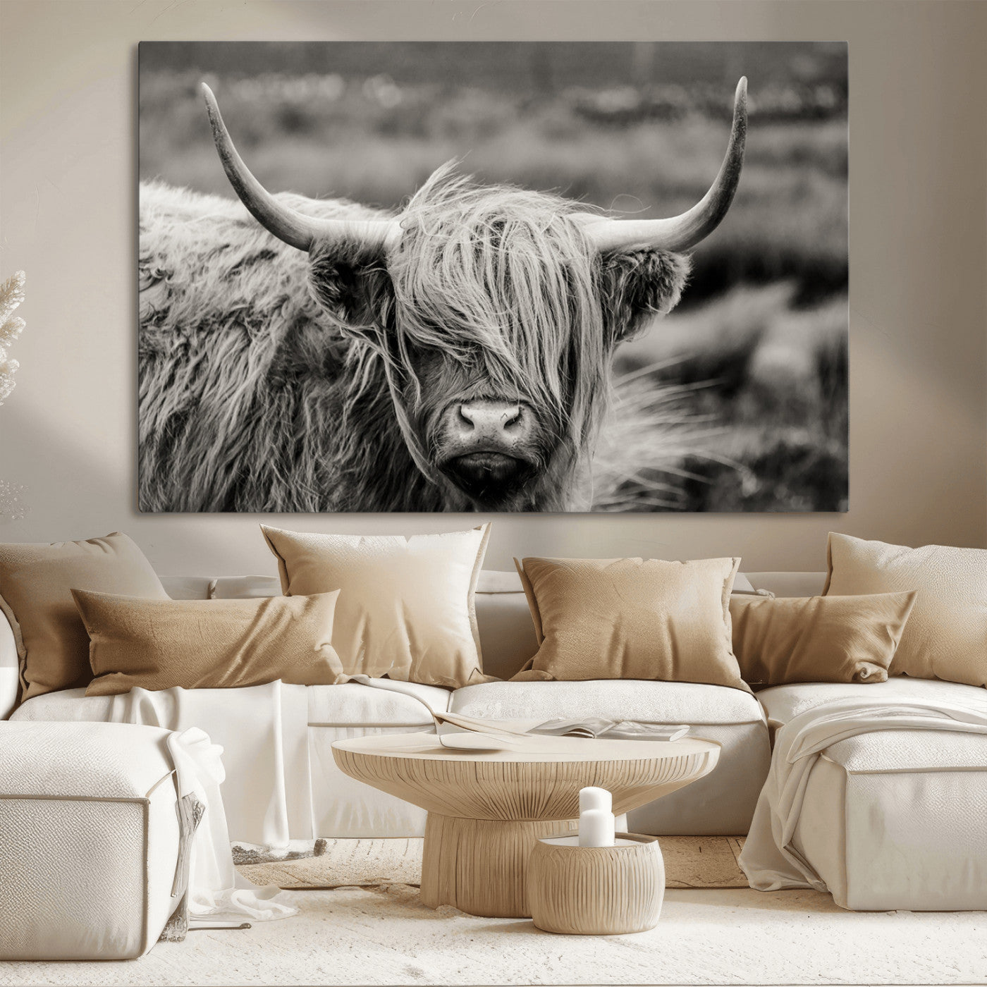 67365-MGV-CV-36X24-Cow Focus Canvas Wall Art Print