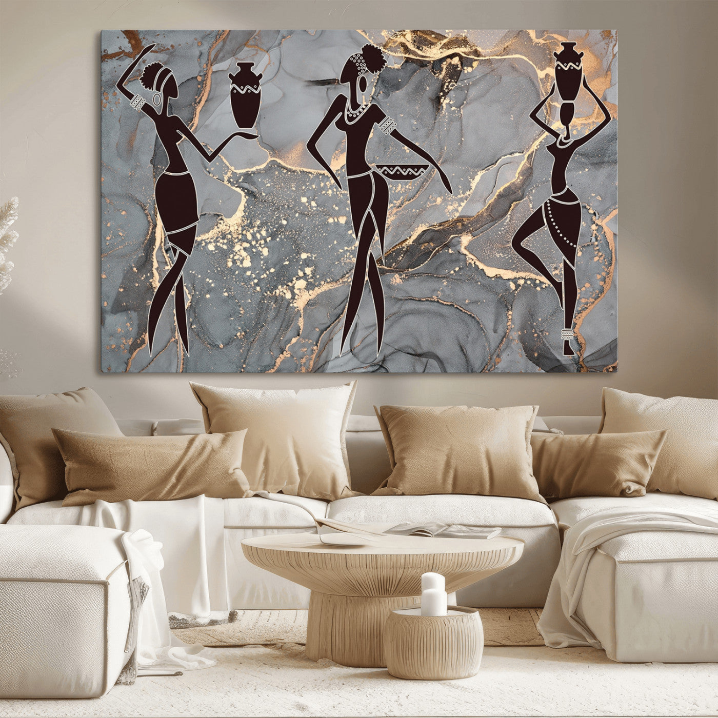 25097-MGV-CV-36X24-Abstract African Womens Art Canvas Print