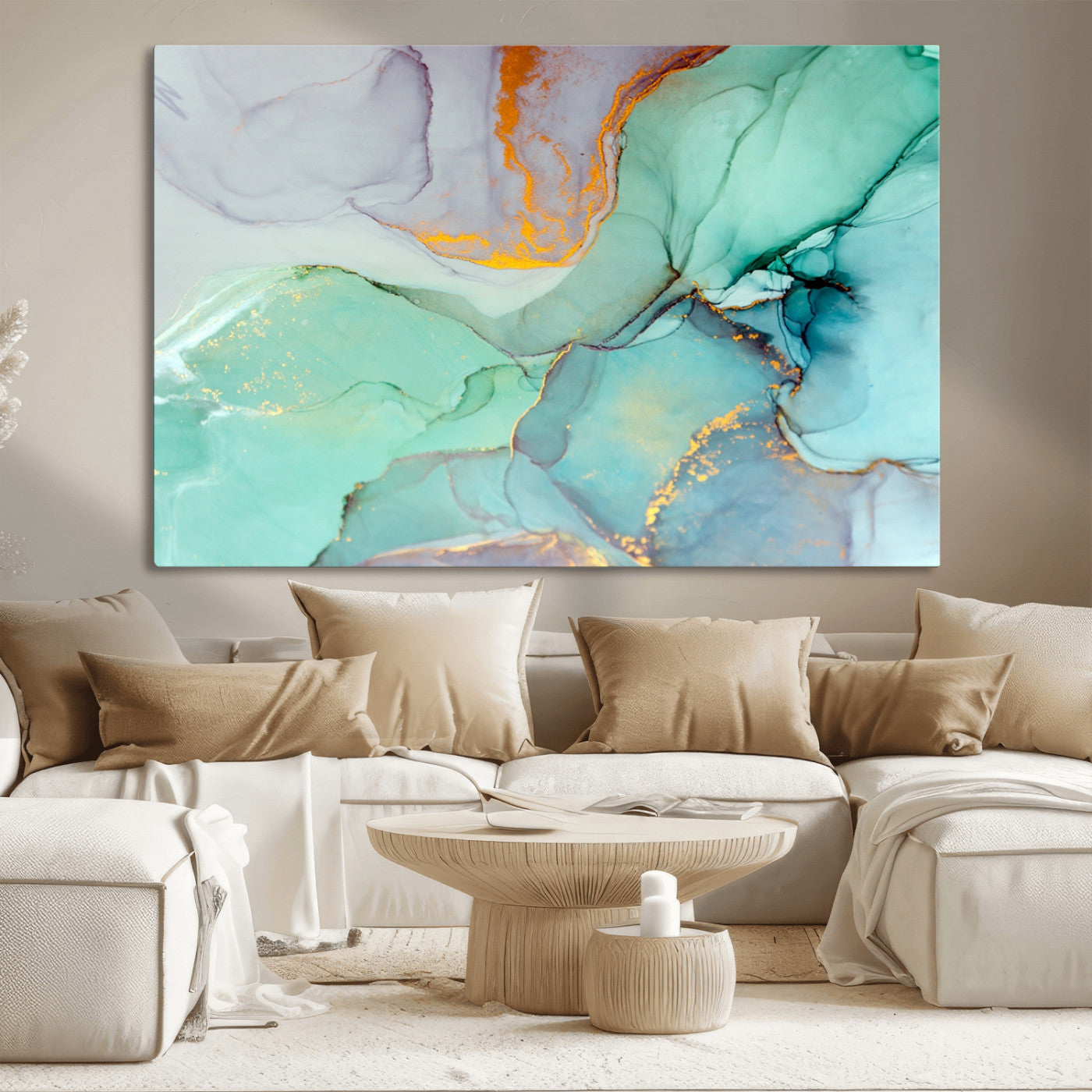 36934-MGV-CV-36X24-Colorful Marble Fluid Effect Canvas Wall Art Print