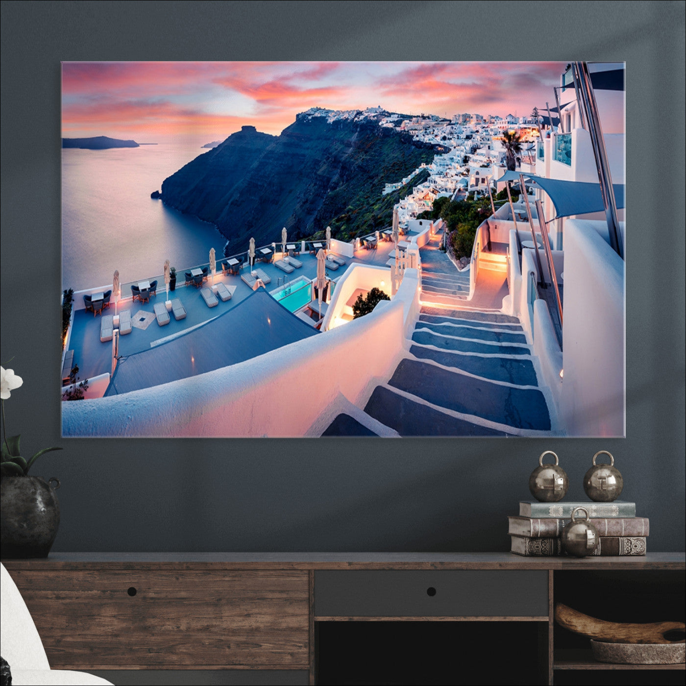 -Greece Santorini Wall Art Landscape Canvas Print