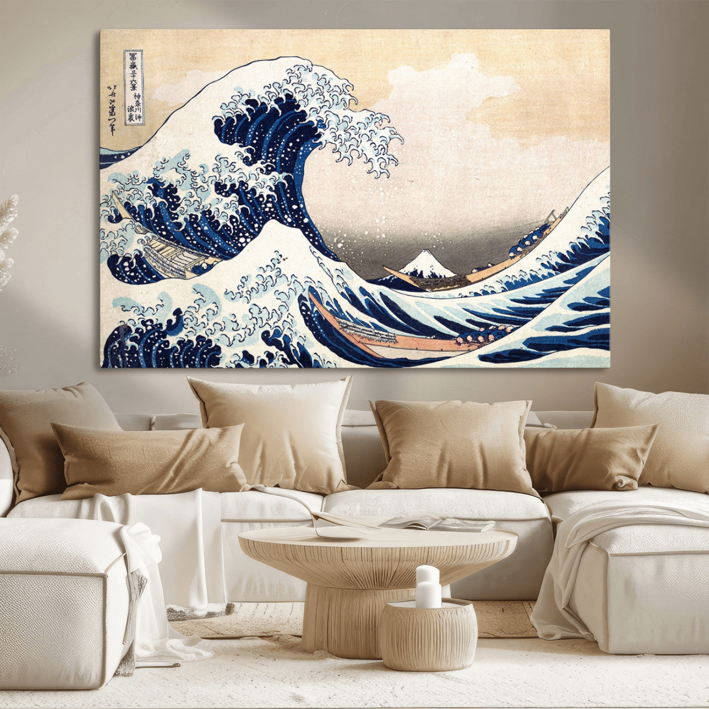 35635-MGV-CV-36X24-Wall Art Kanagawa Canvas Artwork Abstract Print