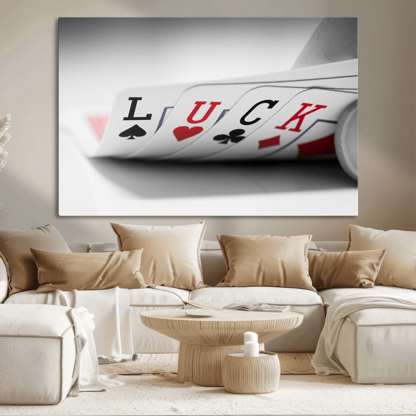 55160-MGV-CV-36X24-Framed Luck Poker Cards Canvas – Modern Triptych Wall Art, Ready to Hang for Game Rooms