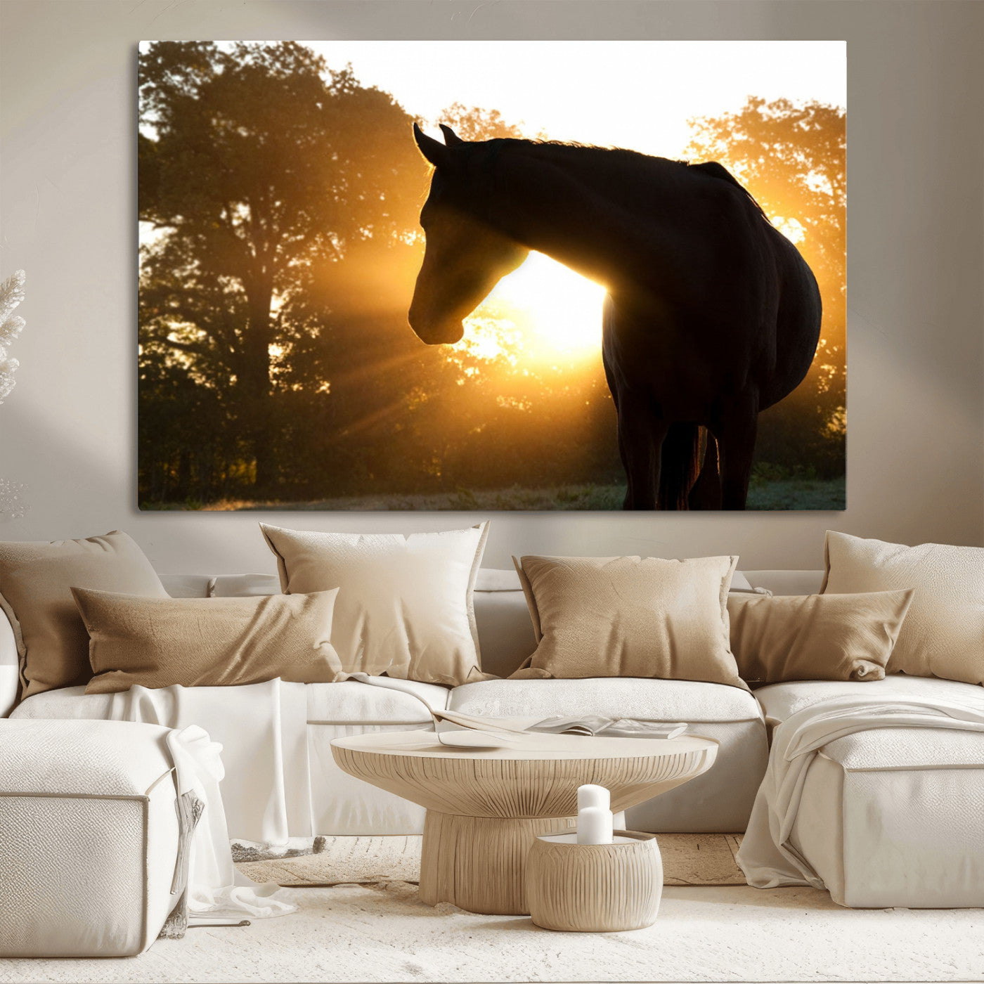 65224-MGV-CV-36X24-Horse at Sunset Wall Art Animal Canvas Print