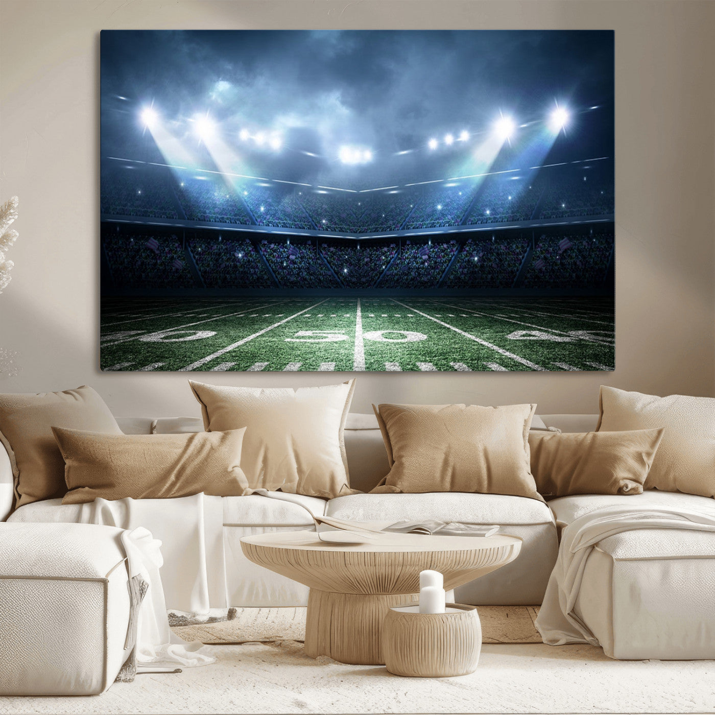 74741-MGV-CV-36X24-American Football Stadium Wall Art Canvas, American Football Stadium Canvas Print
