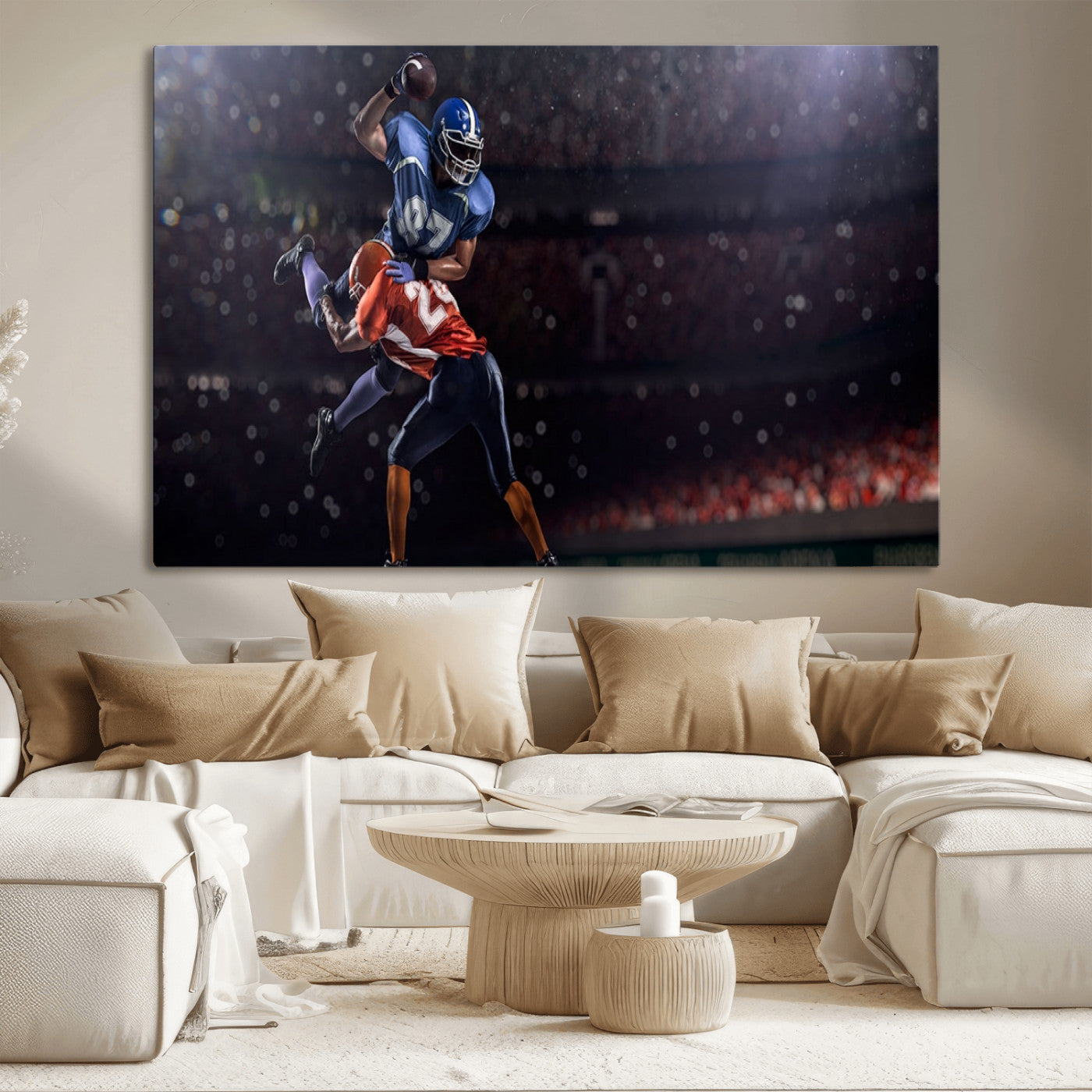 68009-MGV-CV-36X24-American Football Wall Art Canvas Print, Stadium Sport Wall Art Print