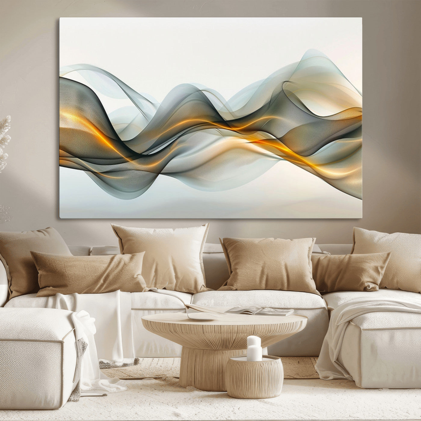 ES1001-MGV-CV-36X24-Abstract Wave Canvas Wall Art – Fluid Contemporary Elegance in Motion – Ready to Hang
