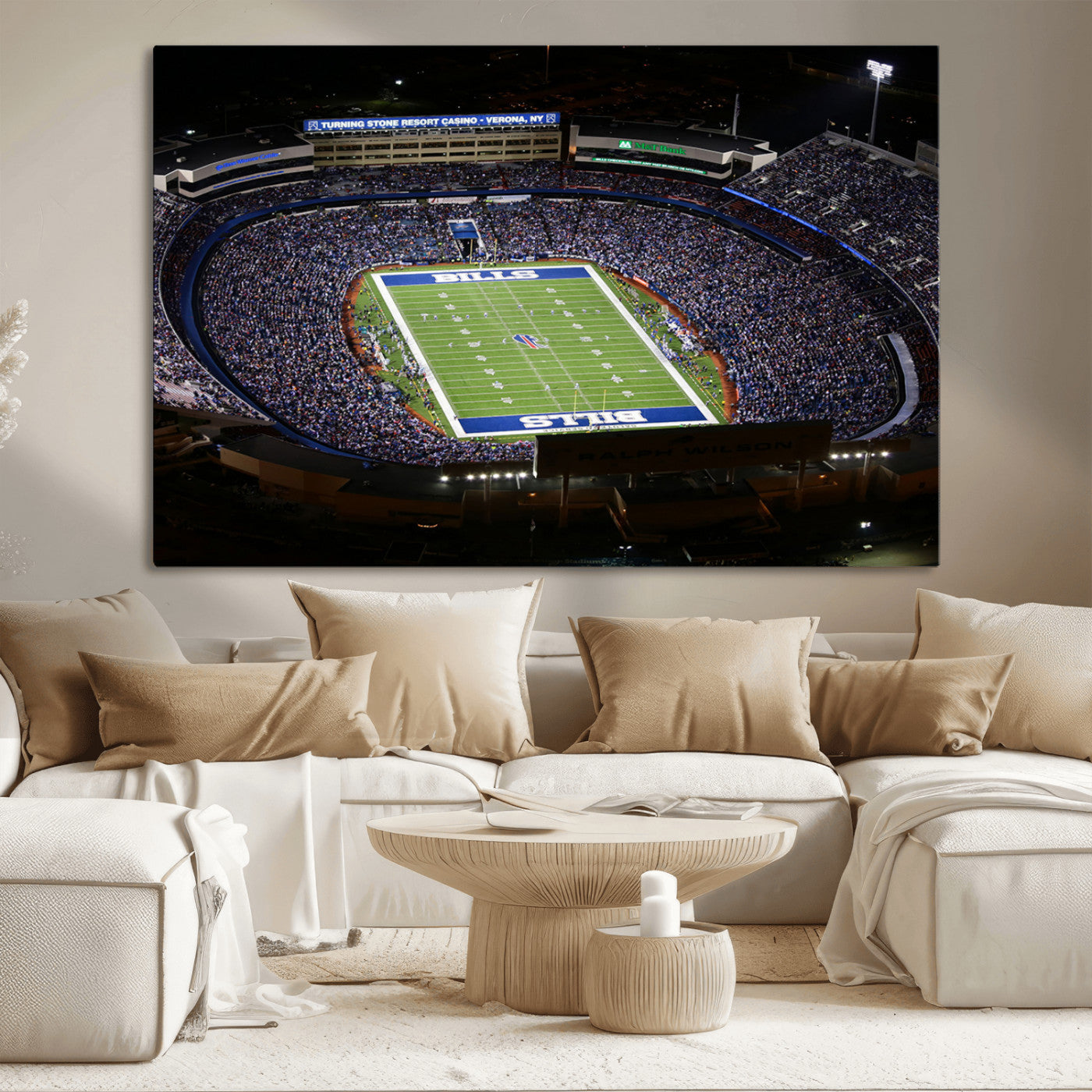 19030-MGV-CV-36X24-Buffalo Bills NFL Football Team Print - Highmark Stadium Wall Art Canvas Print