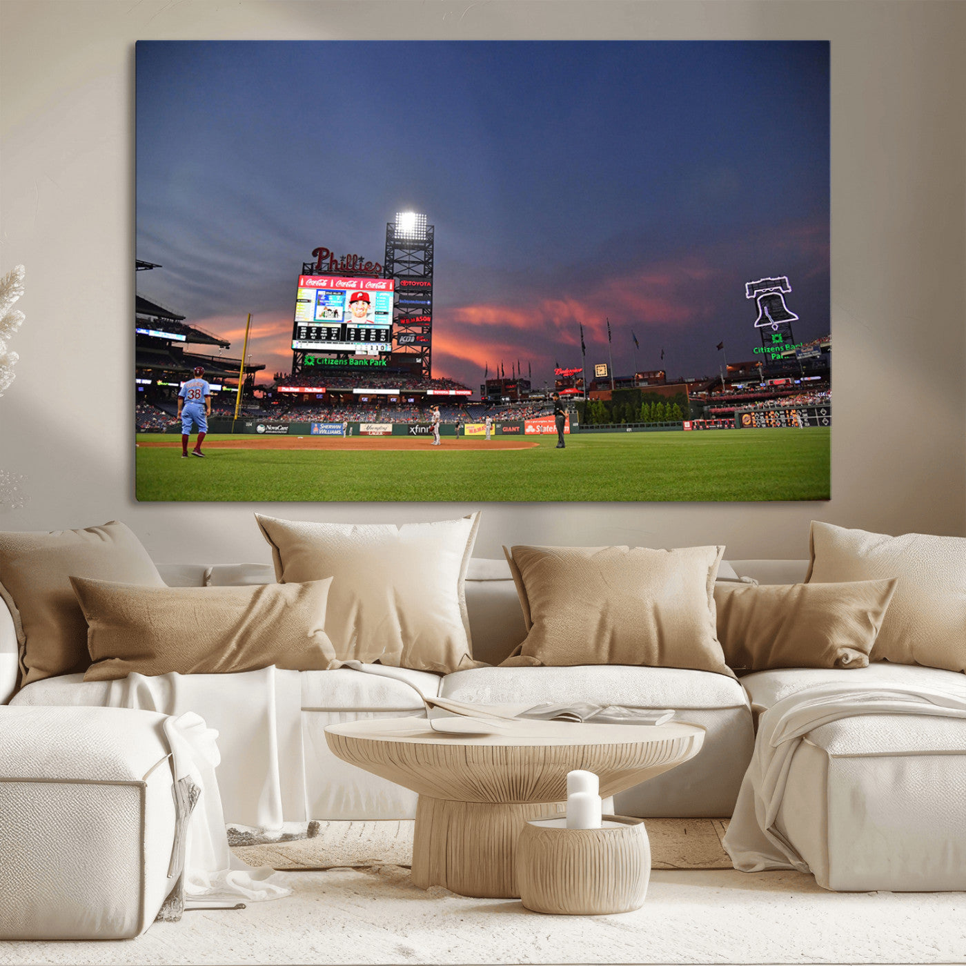 22594-MGV-CV-36X24-Philadelphia Phillies Baseball Print - Philadelphia Citizens Bank Park Stadium Wall Art, Phillies