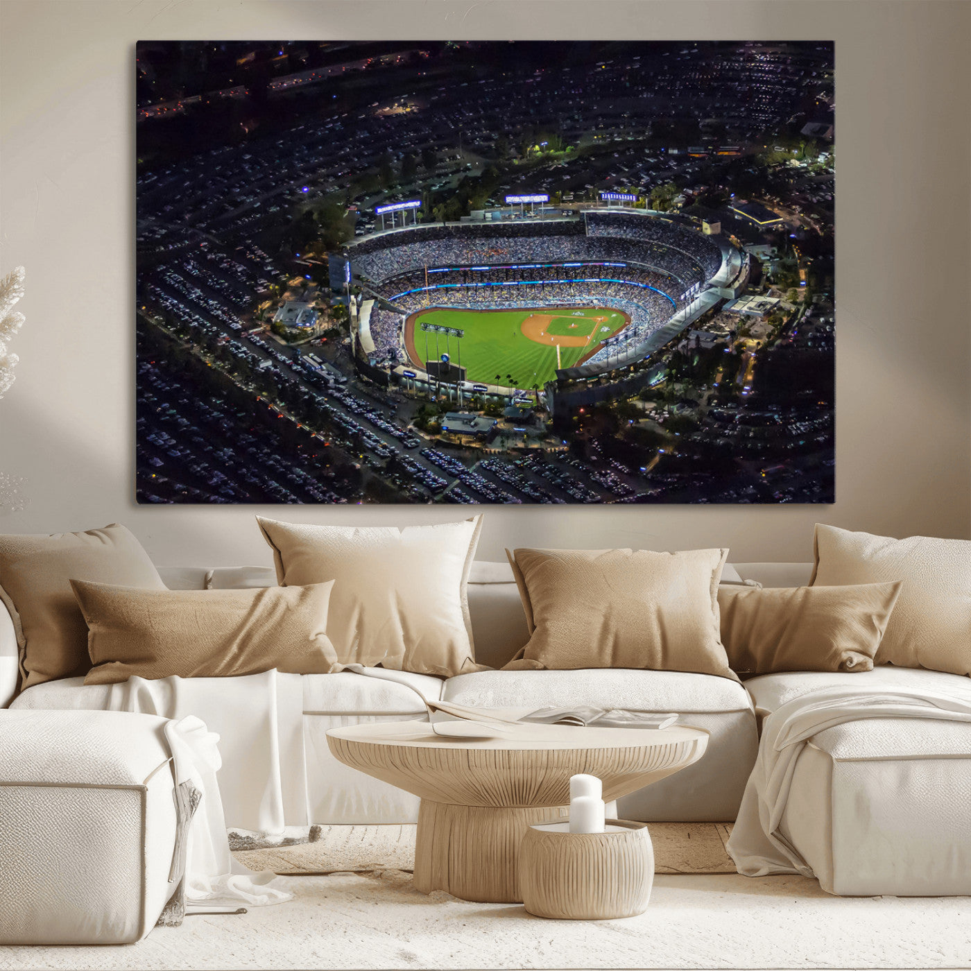 20932-MGV-CV-36X24-Los Angeles Dodgers Dodger Stadium Wall Art Canvas Print - MLB Baseball Stadium