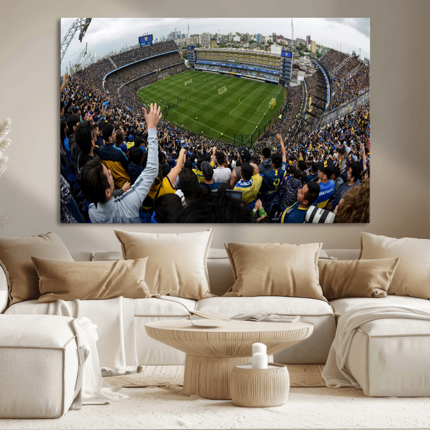 23173-MGV-CV-36X24-Boca Juniors Soccer Team Print - Buenos Aires Bombonera Stadium Wall Art Canvas Print