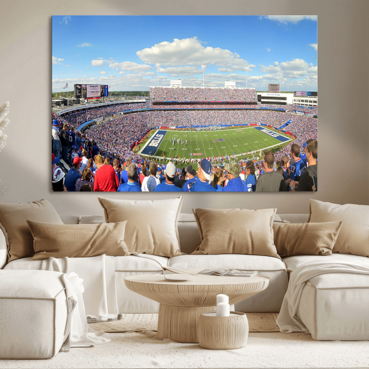 35302-MGV-CV-36X24-Buffalo Bills NFL Football Team Print - Buffalo Highmark Stadium Wall Art Canvas Print