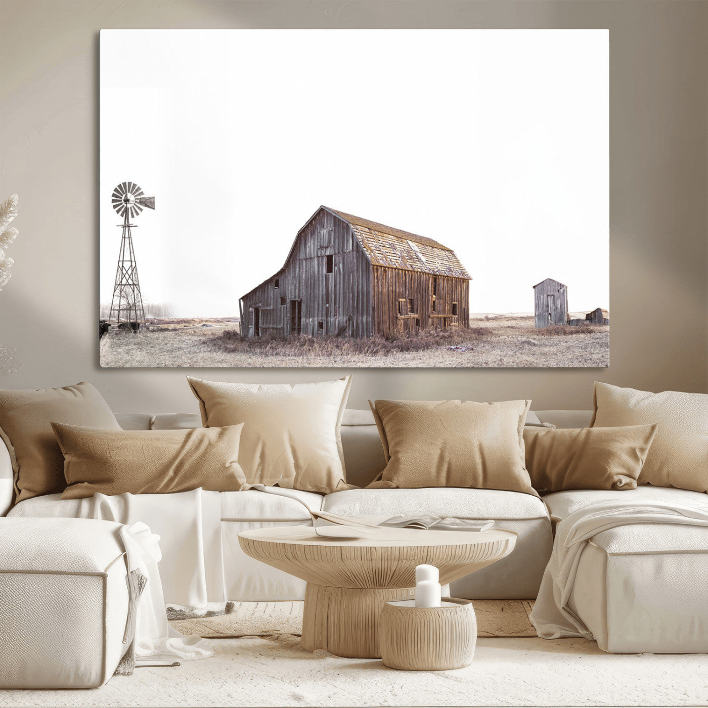 64560-MGV-CV-36X24-Farm Prints Set, Set of 6 Farmhouse Wall Art, Country House Decor