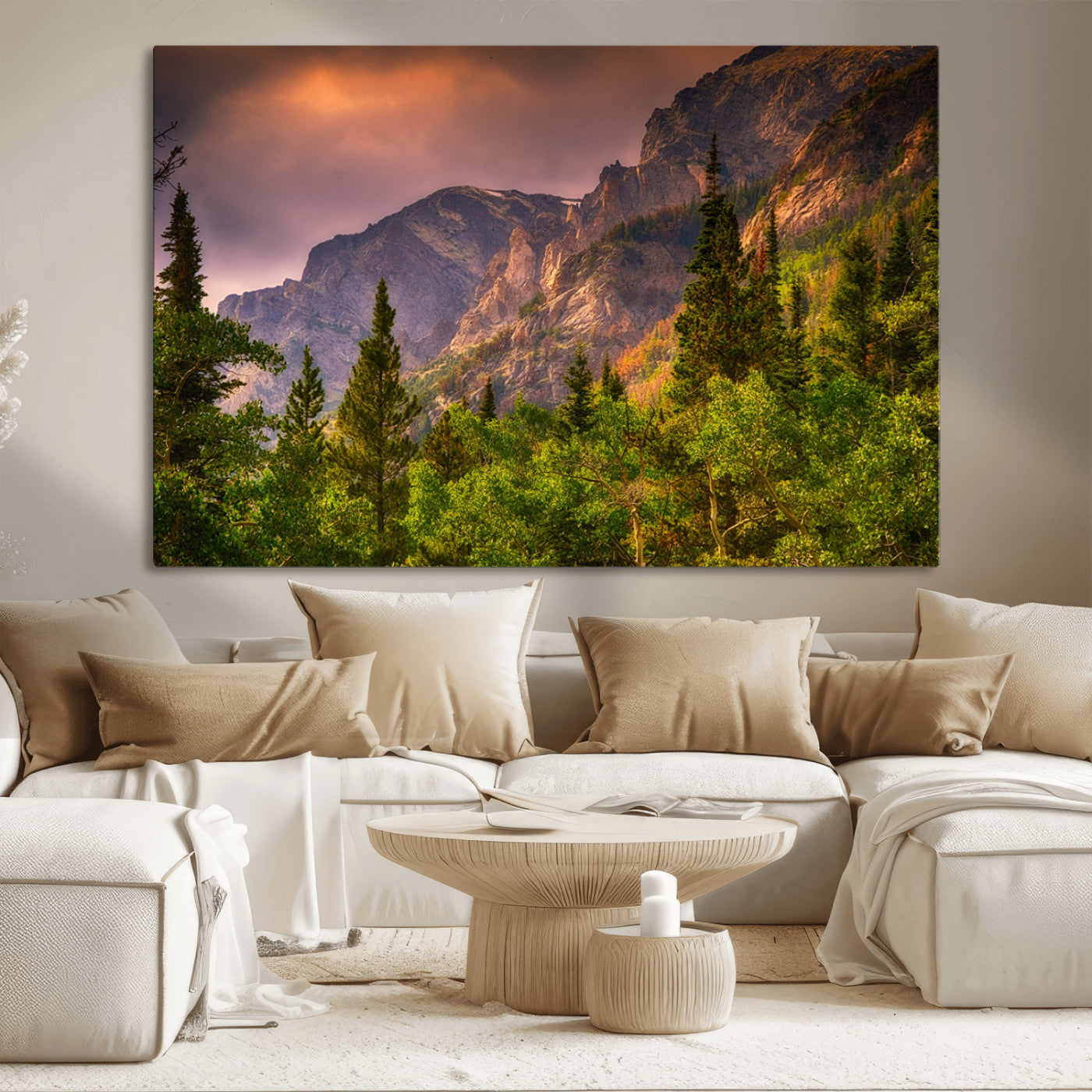 81684-MGV-CV-36X24-Colorado Rockies Mountains Wall Art Canvas Print | Ready to Hang Framed Mountain Landscape