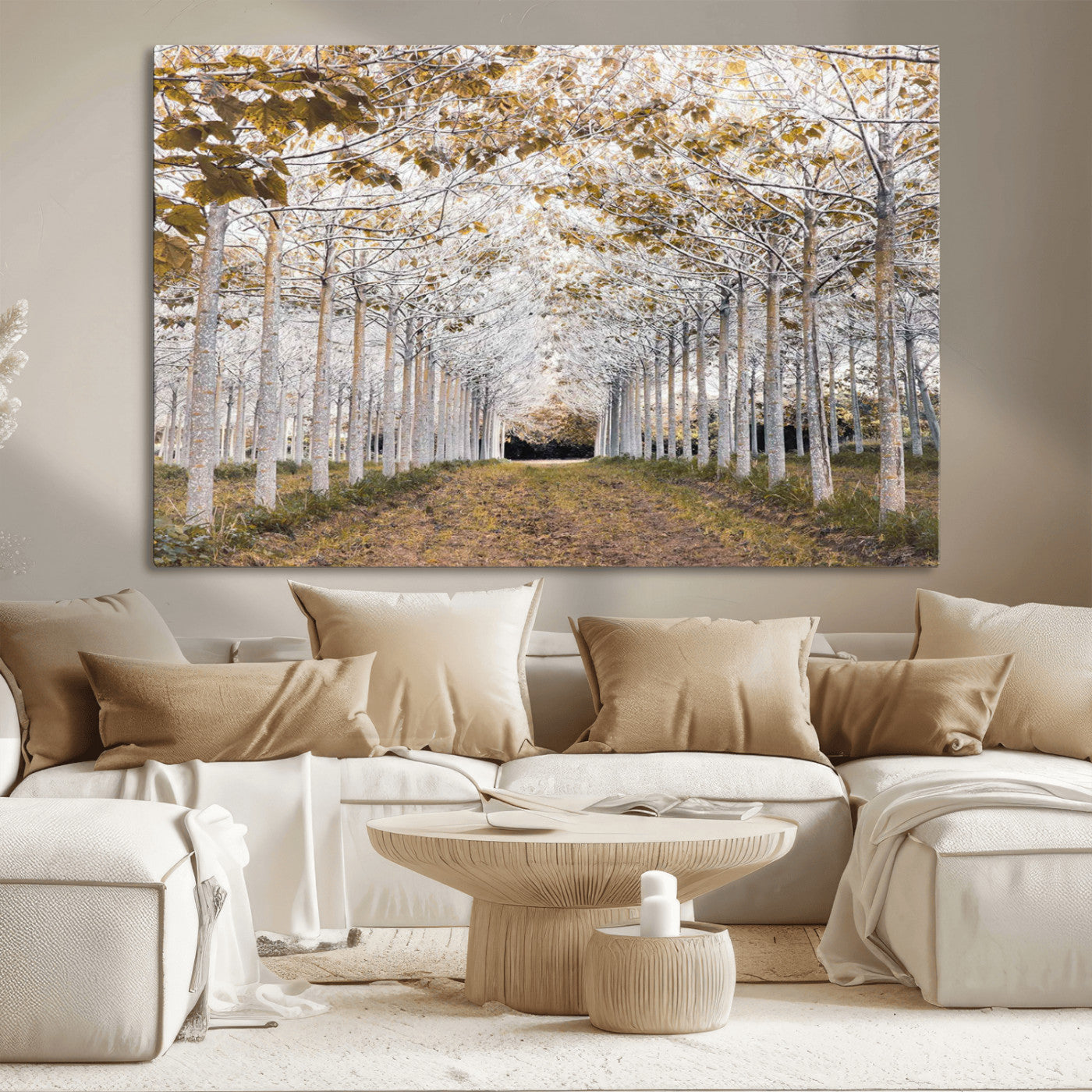 41104-MGV-CV-36X24-Forest Grove Wall Art | Serene Pathway Canvas Print | Ready to Hang and Framed Nature Wall Decor for