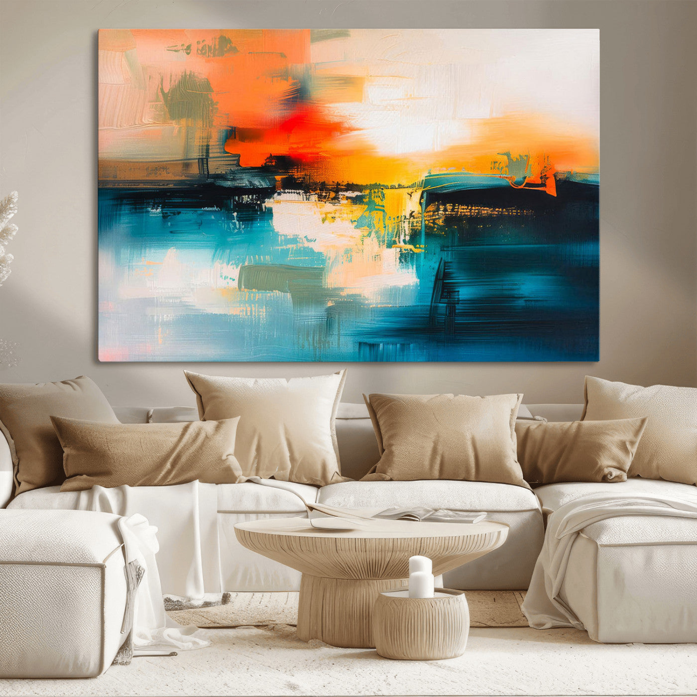 37083-MGV-CV-36X24-Colorful Abstract Wall Art | Bold Modern Canvas Print | Ready to Hang and Framed for Living Room or