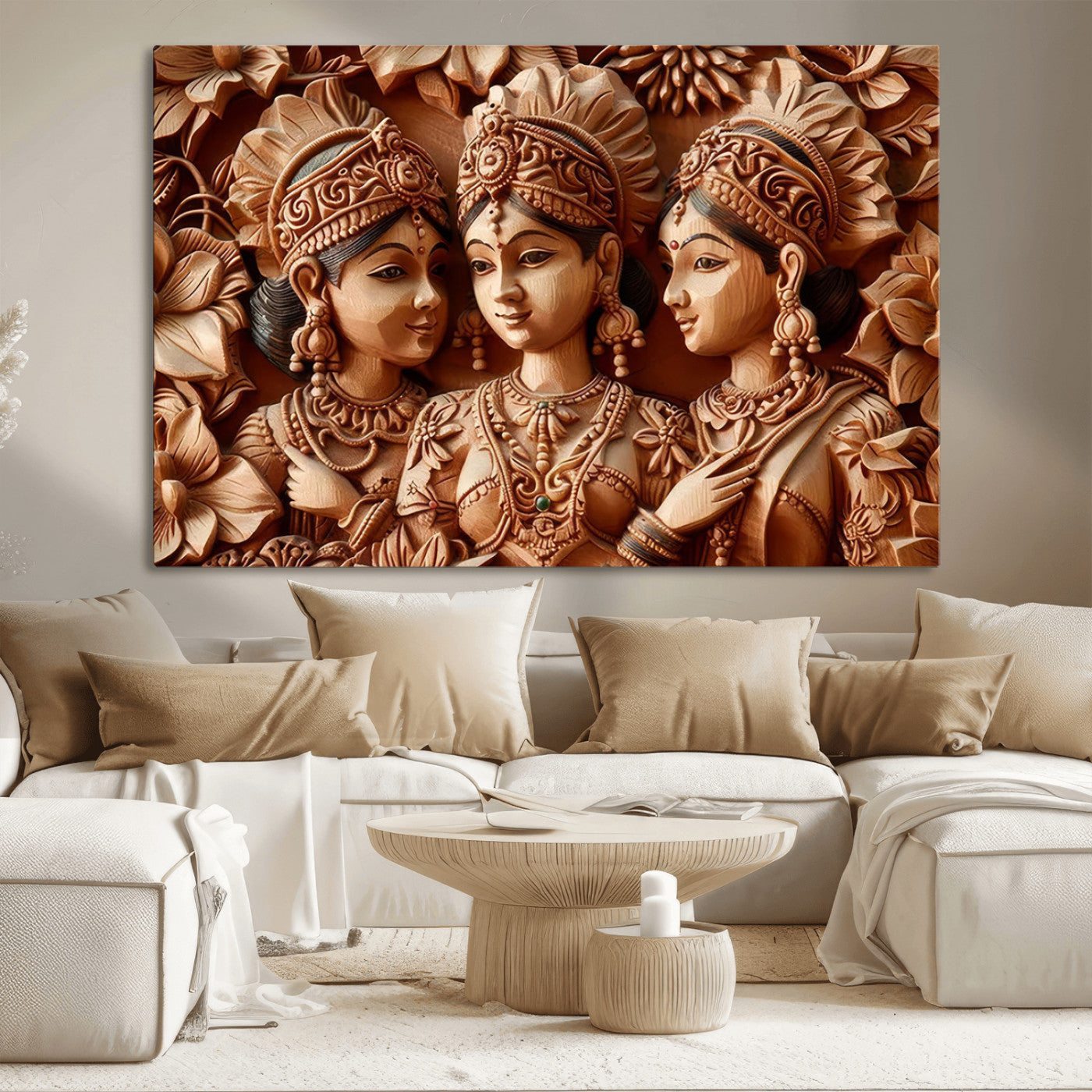 89522-MGV-CV-36X24-Indian Woman Statue Wall Art Canvas Print