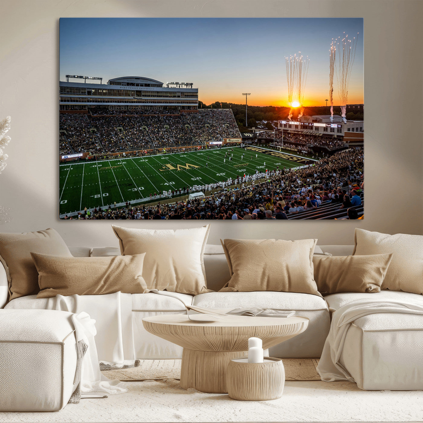 29253-MGV-CV-36X24-Demon Deacons Football Team Print Canvas- Winston-Salem Allegacy Federal Credit Union Stadium Wall