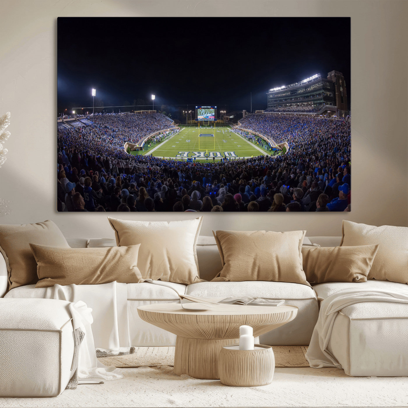 21070-MGV-CV-36X24-Duke University Blue Devils Football Team Print - Durham Wallace Wade Stadium Wall Art Canvas Print