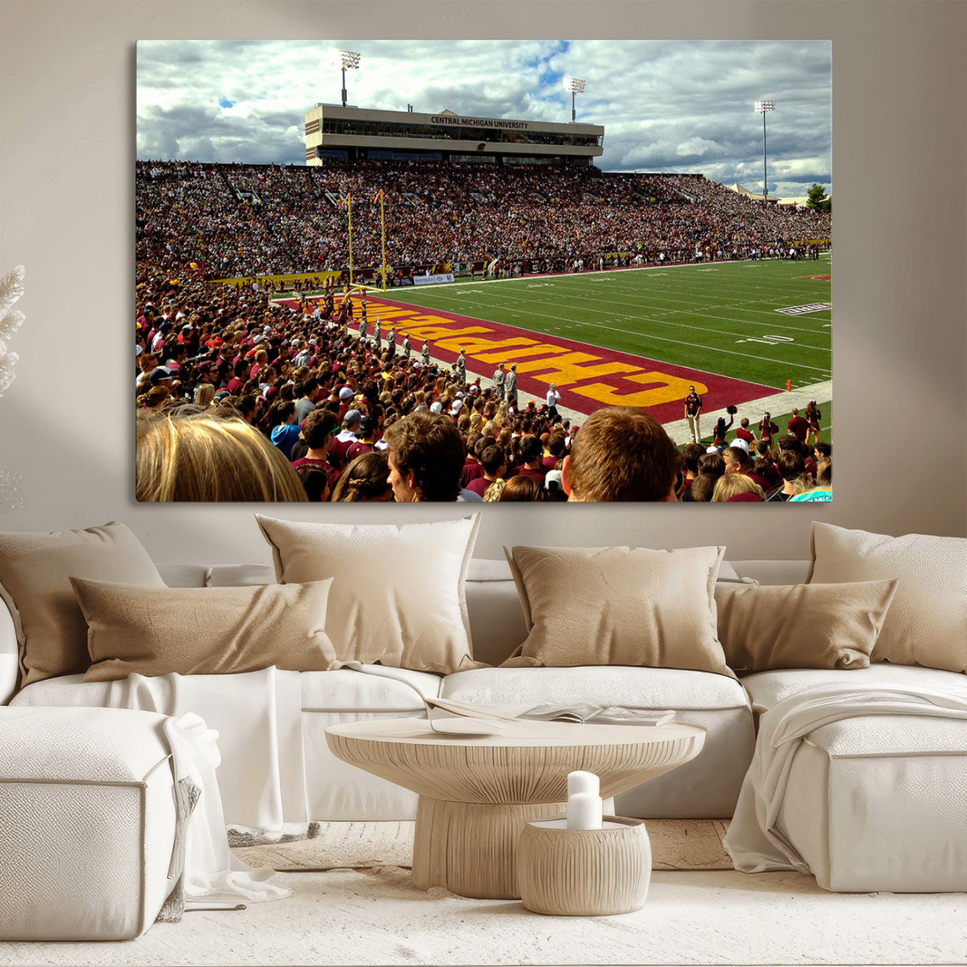-Central Michigan University Chippewas Football Team Print - Mount Pleasant Kelly/Shorts Stadium Wall