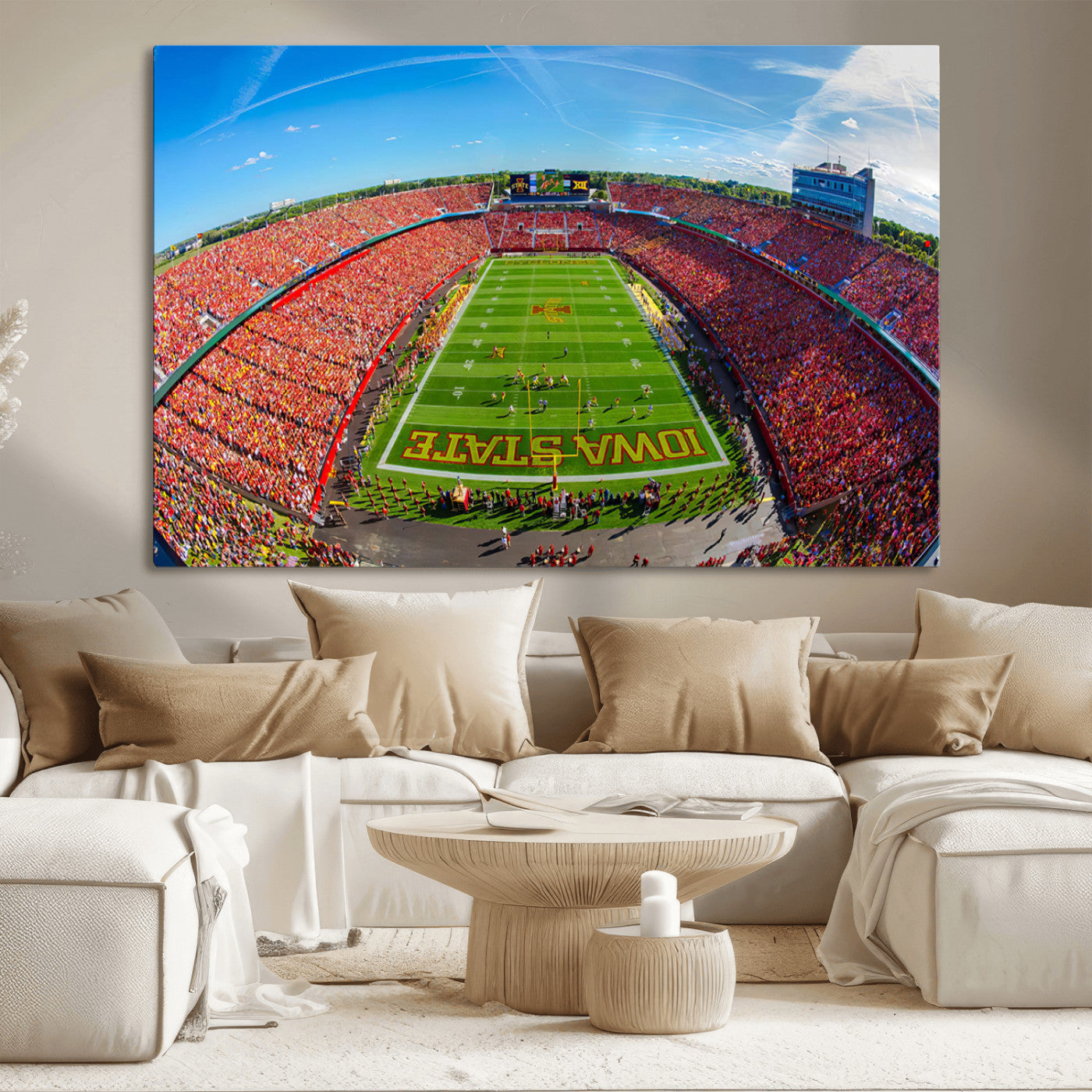 36706-MGV-CV-36X24-Iowa State University Cyclones Football Team Print - Ames Jack Trice Stadium Art Canvas Print