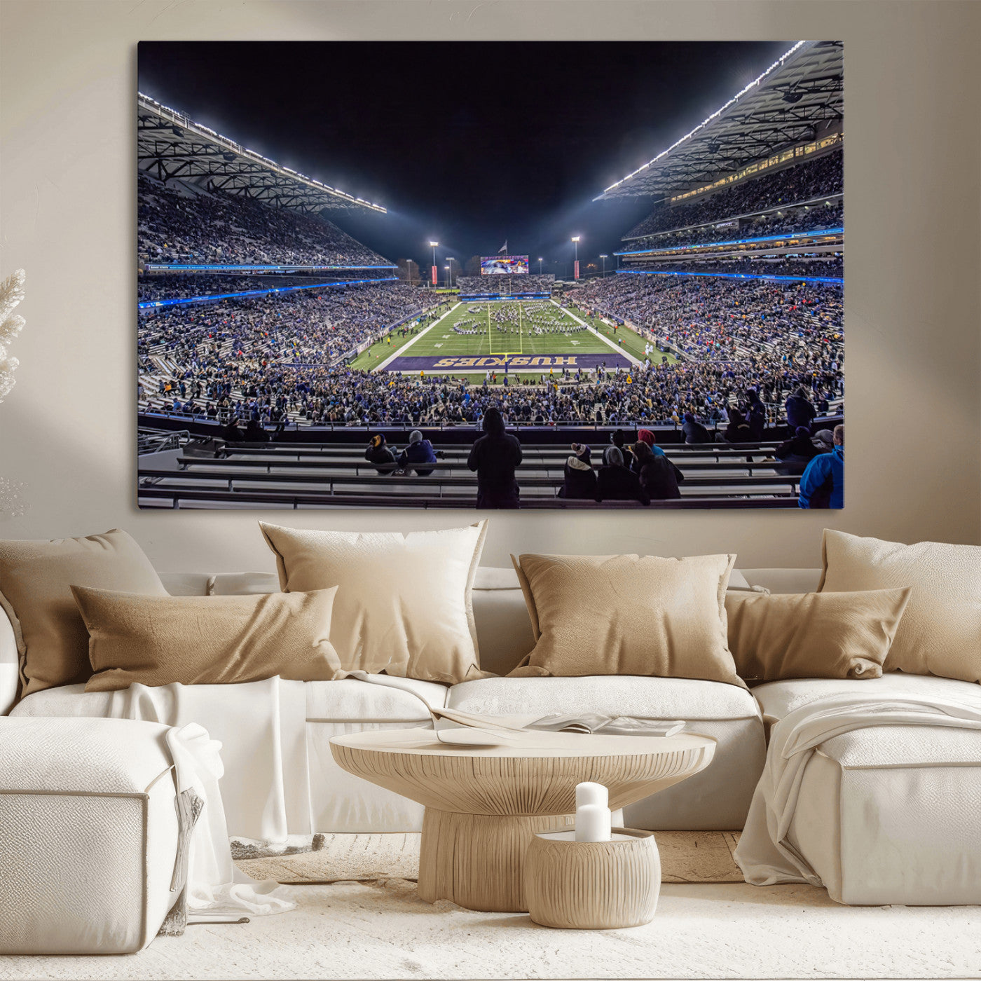 85780-MGV-CV-36X24-The University of Washington Huskies Football Team Print - Seattle Husky Stadium Wall Art Canvas