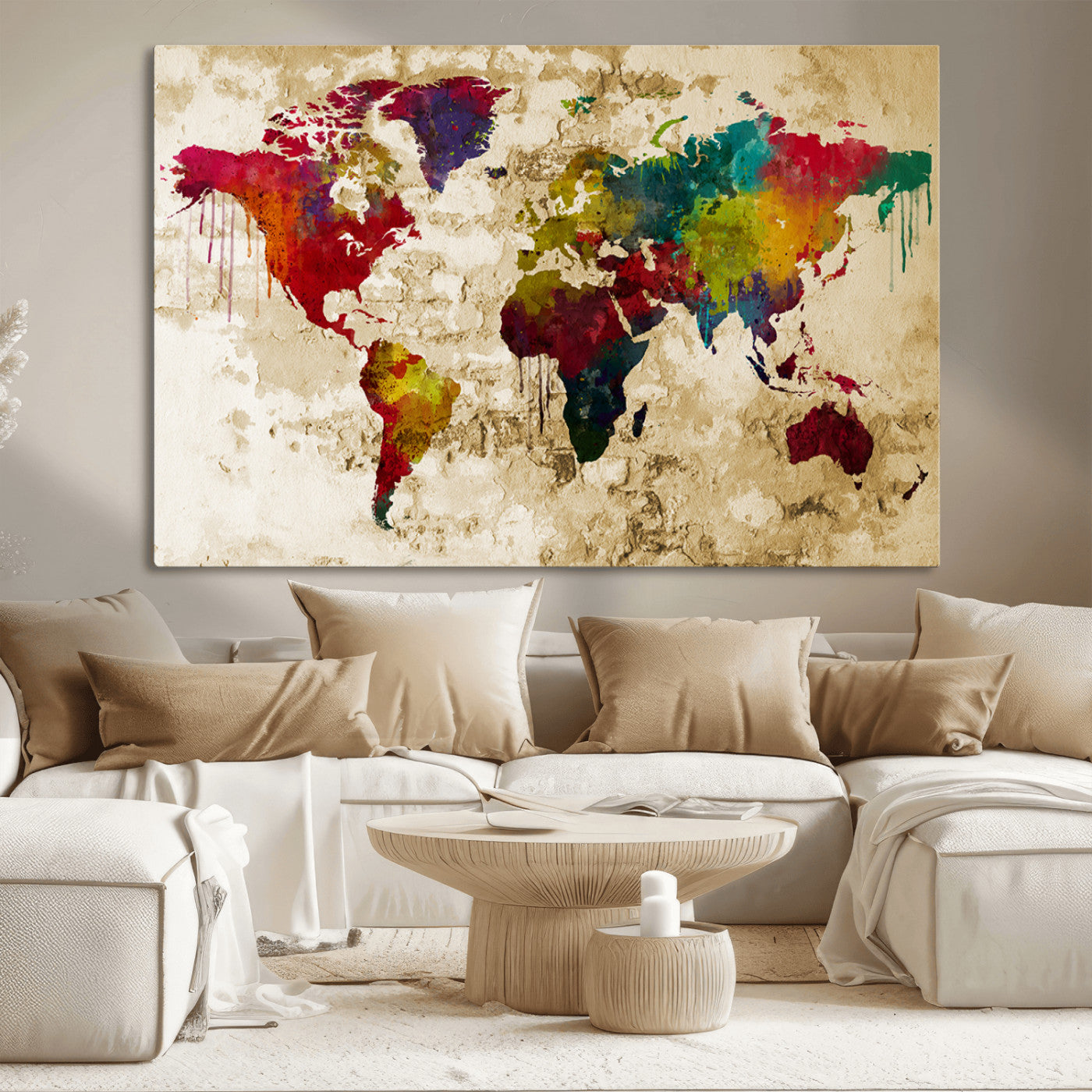 66852-MGV-CV-36X24-Push Pin World Map Canvas Print – Travel Tracker Wall Art for Couples, Perfect Anniversary Gift for Home or Office Decor