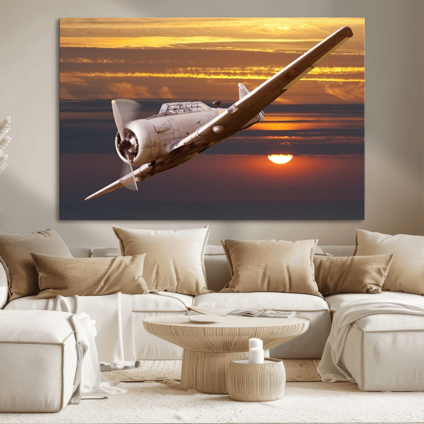 -Old War Plane Wall Art Canvas Print